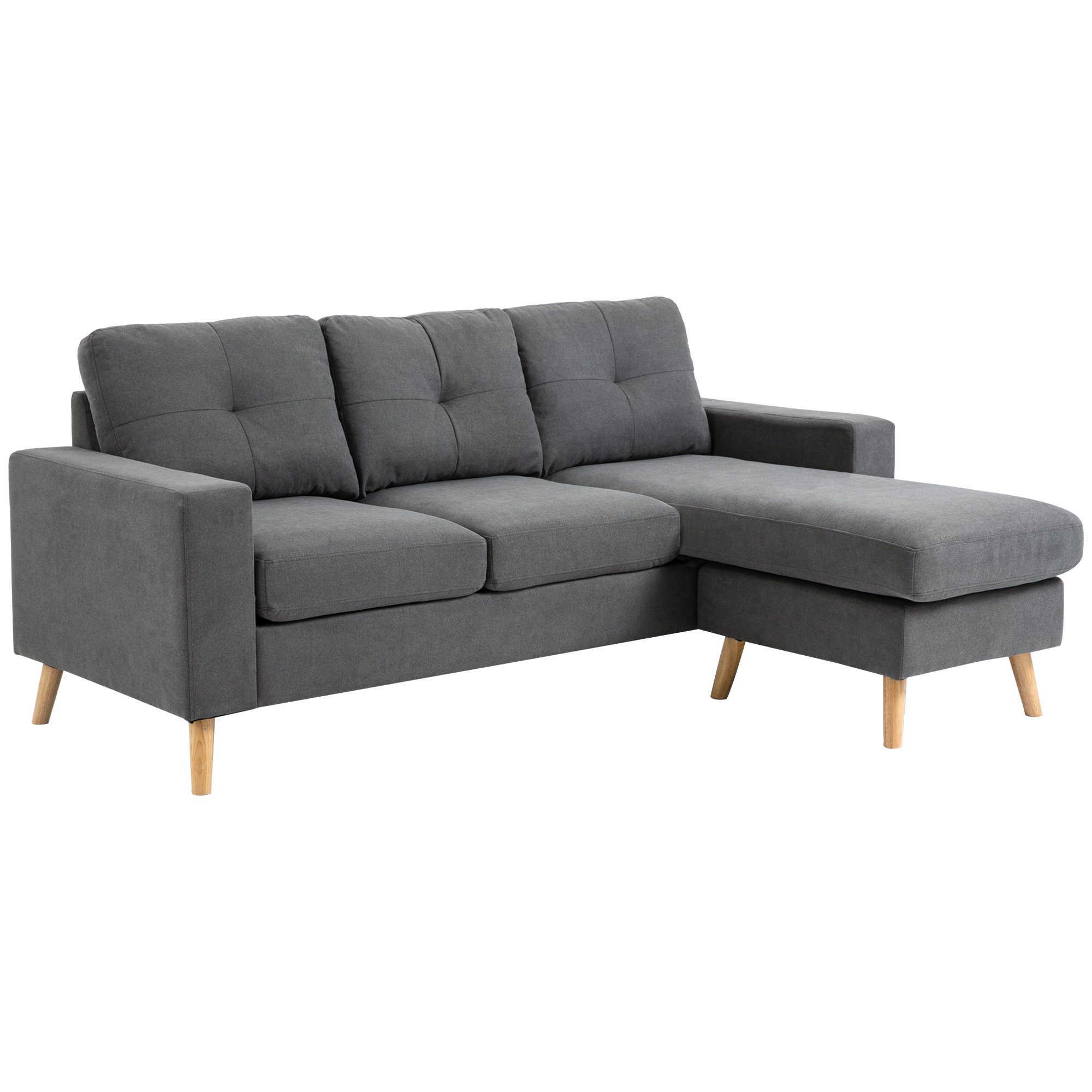 HOMCOM 3-Sitzer Eckcouch in L-Form, Eckgarnitur günstig online kaufen