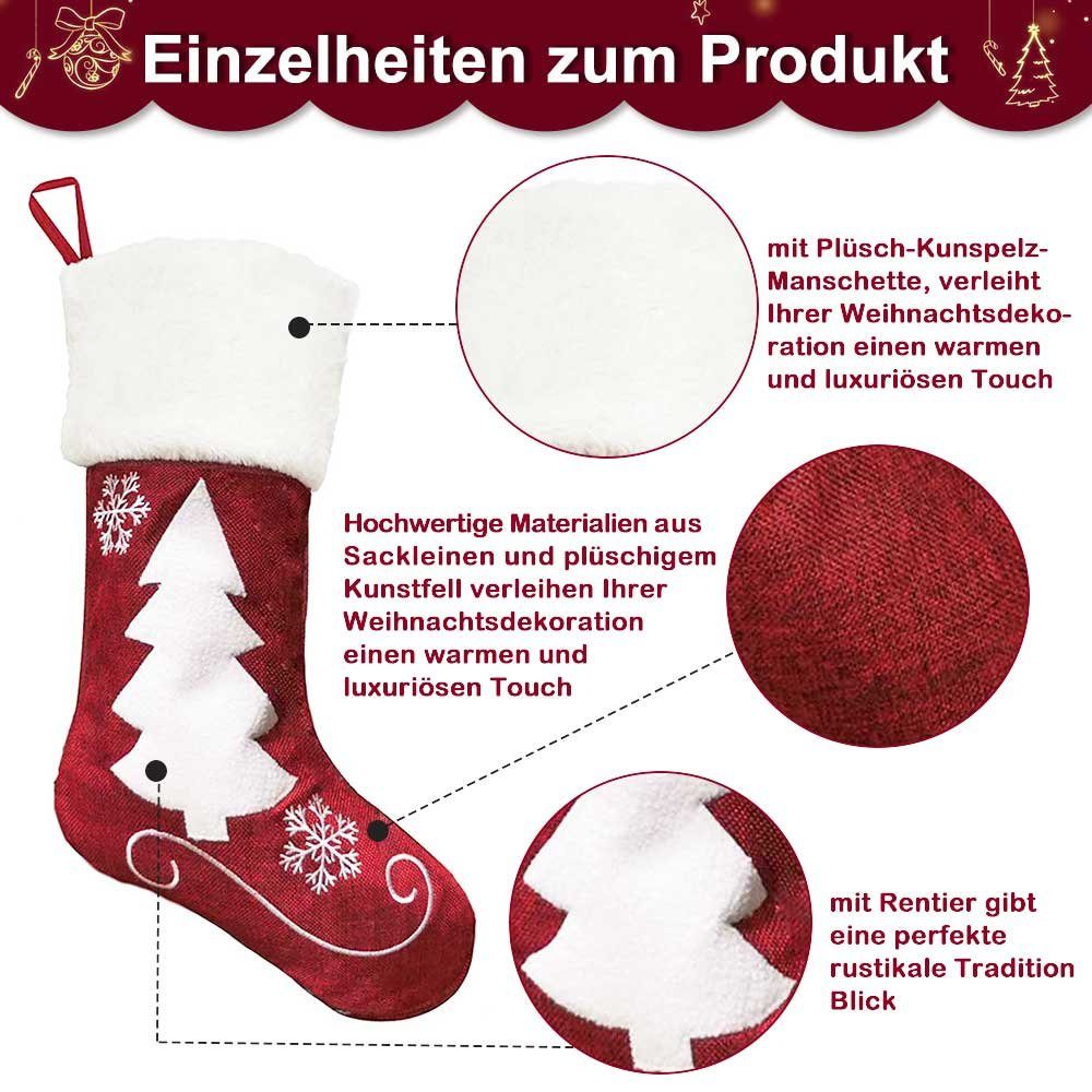 Weihnachtsgeschenk Socken, Elch Taschen, Weihnachtsdeko Geschenkfolie Rosnek Weihnachtsstrümpfe