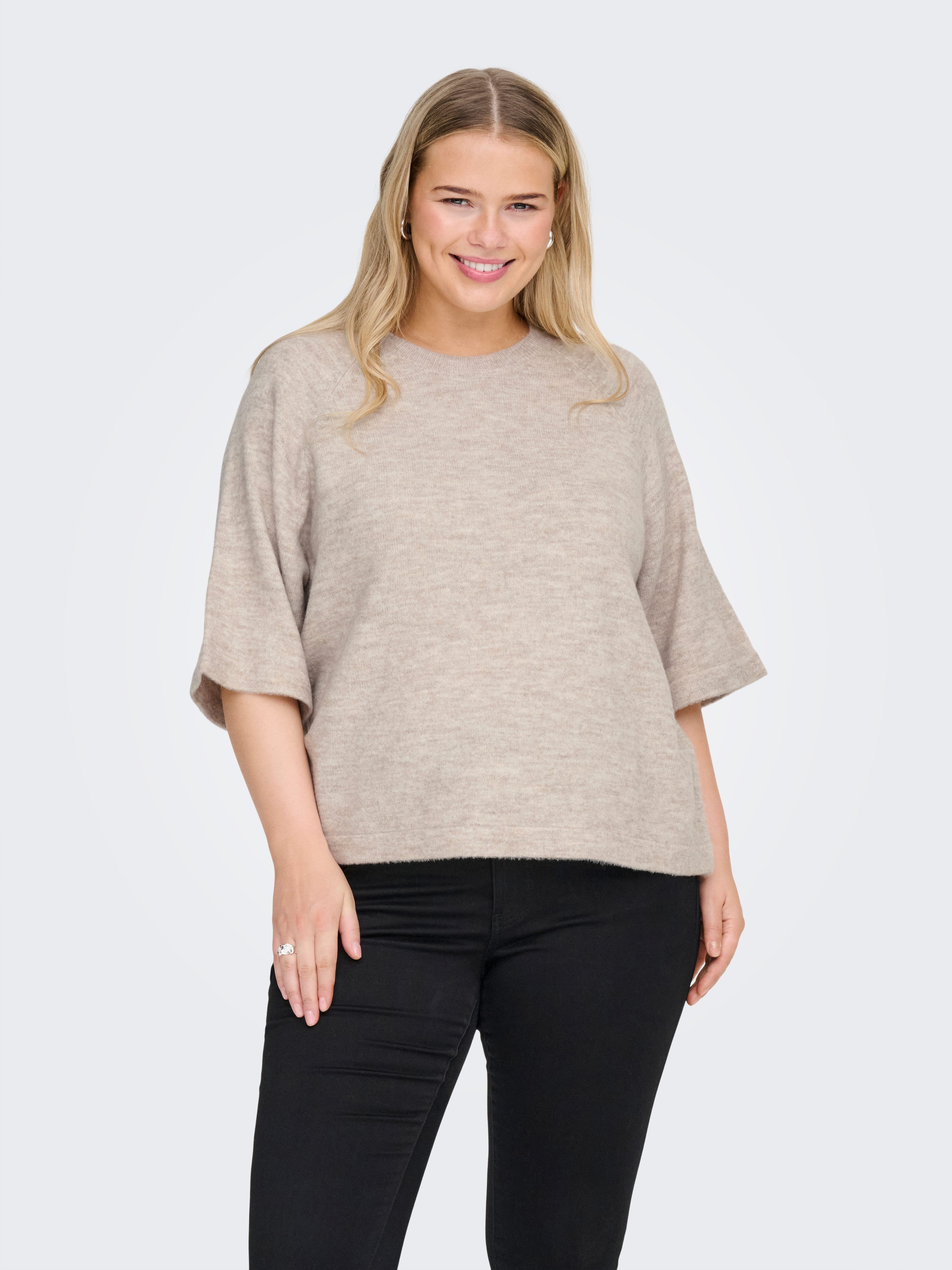 ONLY CARMAKOMA Strickpullover CARSIMONI 3/4 PULLOVER KNT NOOS Materialmix, günstig online kaufen