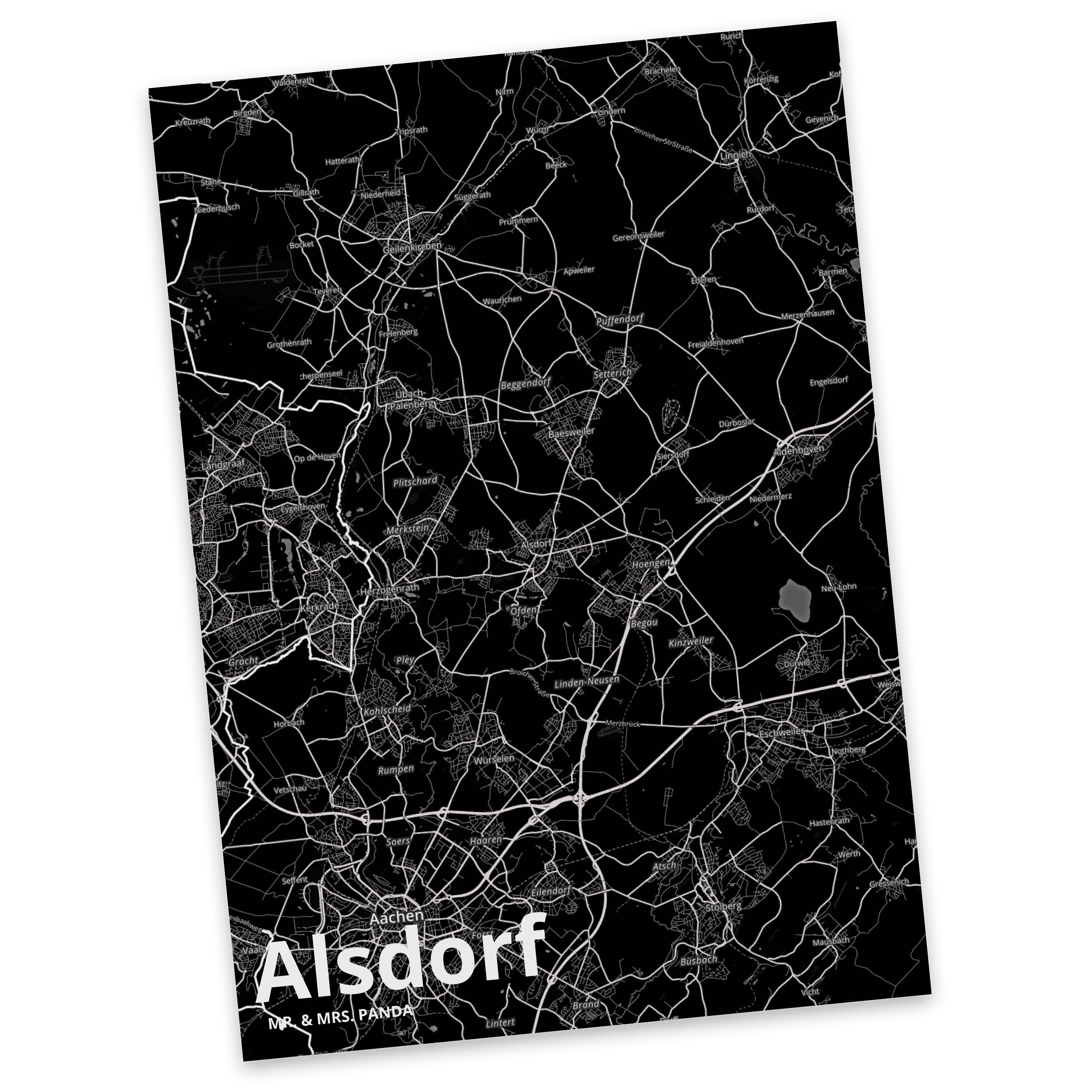 & - Postkarte Ansichtskarte, Grußkarte, Ort, Mrs. L Panda Dorf Geschenk, Alsdorf Karte Stadt Mr.
