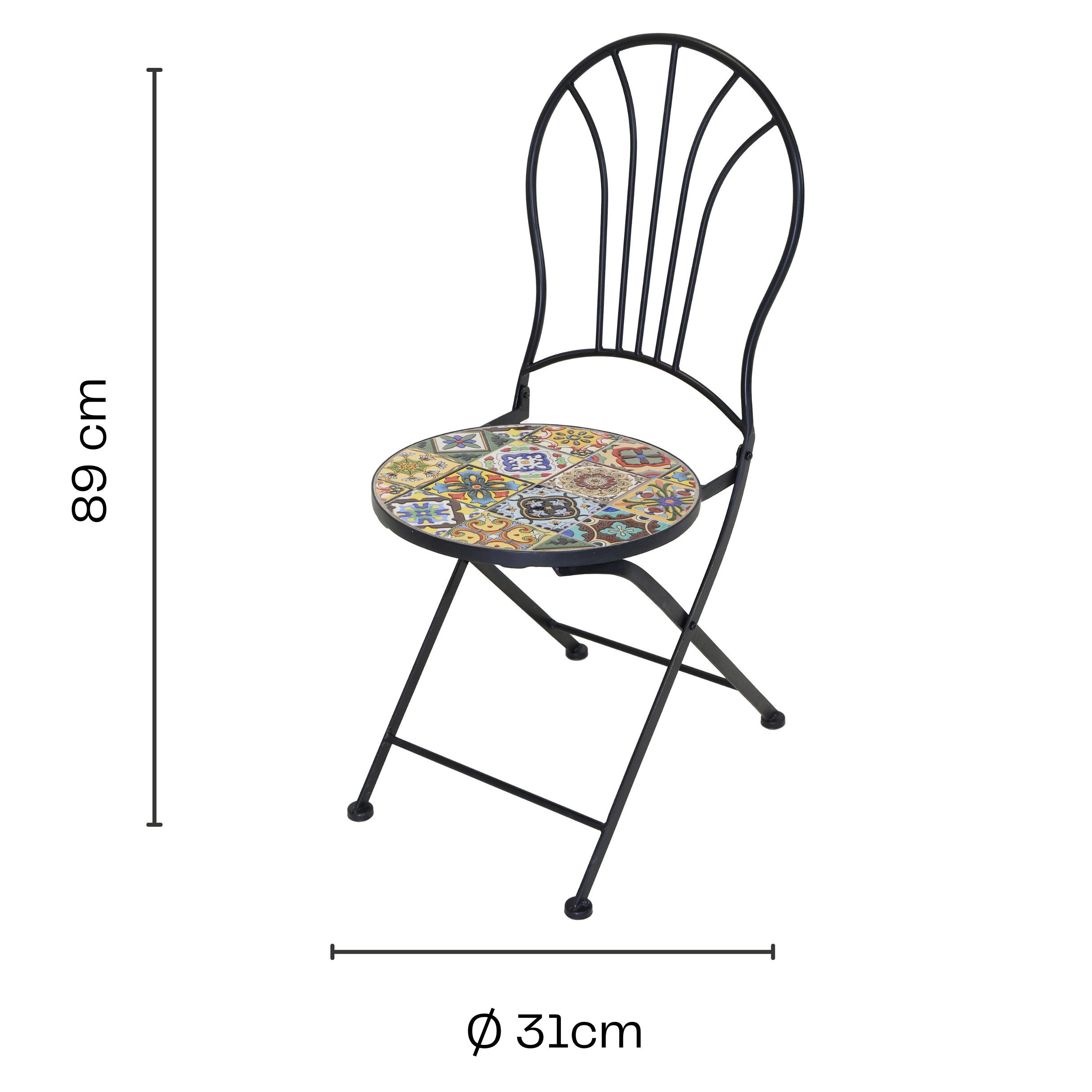 Annastore Sitzgruppe Bistroset aus Metall Gartenmöbel Balkonmöbel Bistrotisch, Klappbar, Bistrostuhl
