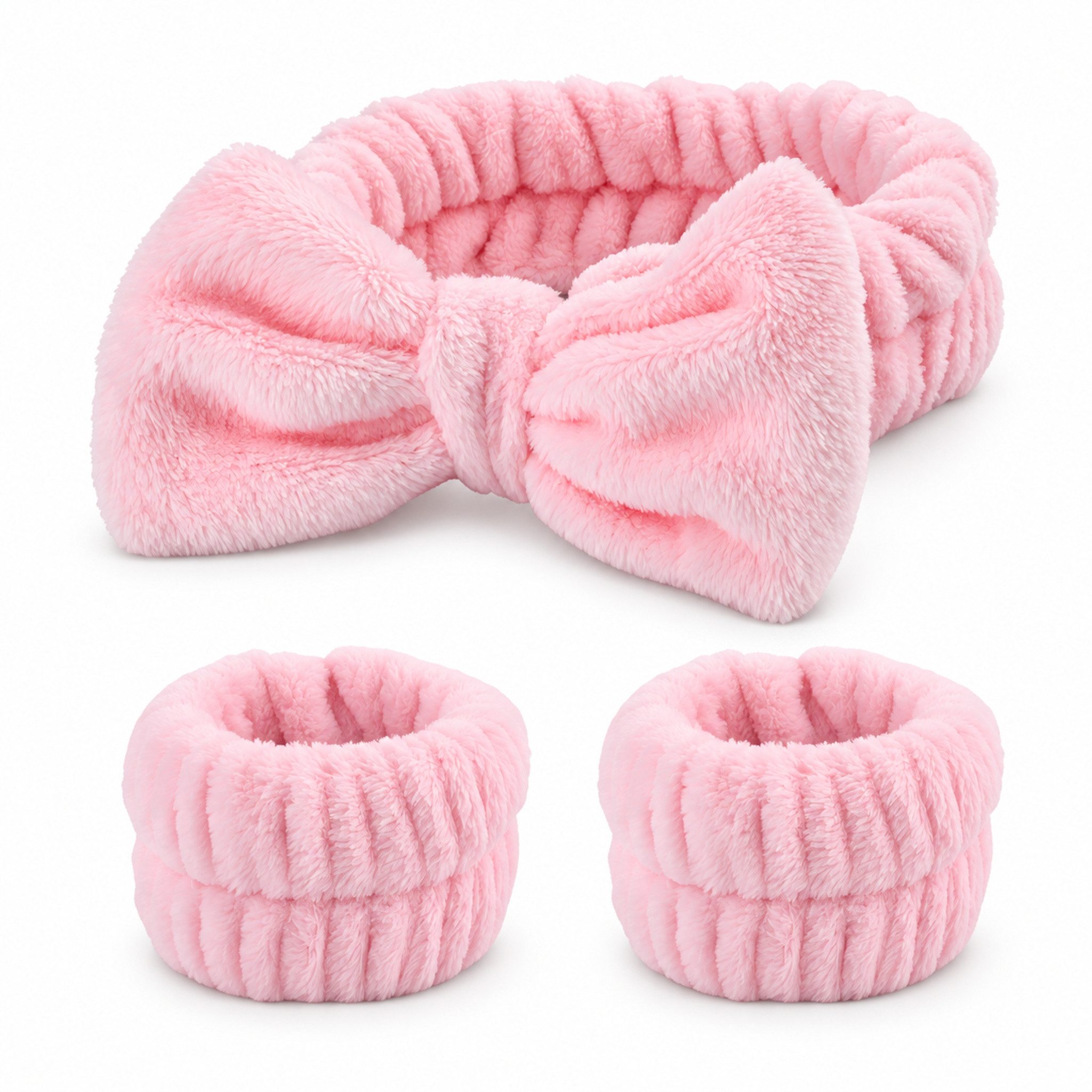 HS.SUPPLY Diadem Haarband, Gesichtsband, Schminkband, Handgelenkband-Set, perfekt für die tägliche Hautpflege