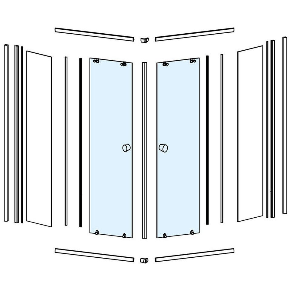 Aqualine Sanitär-Installationsset Glas zum BLF909, beweglicher Teil, Aqualine-NDBLF909-2
