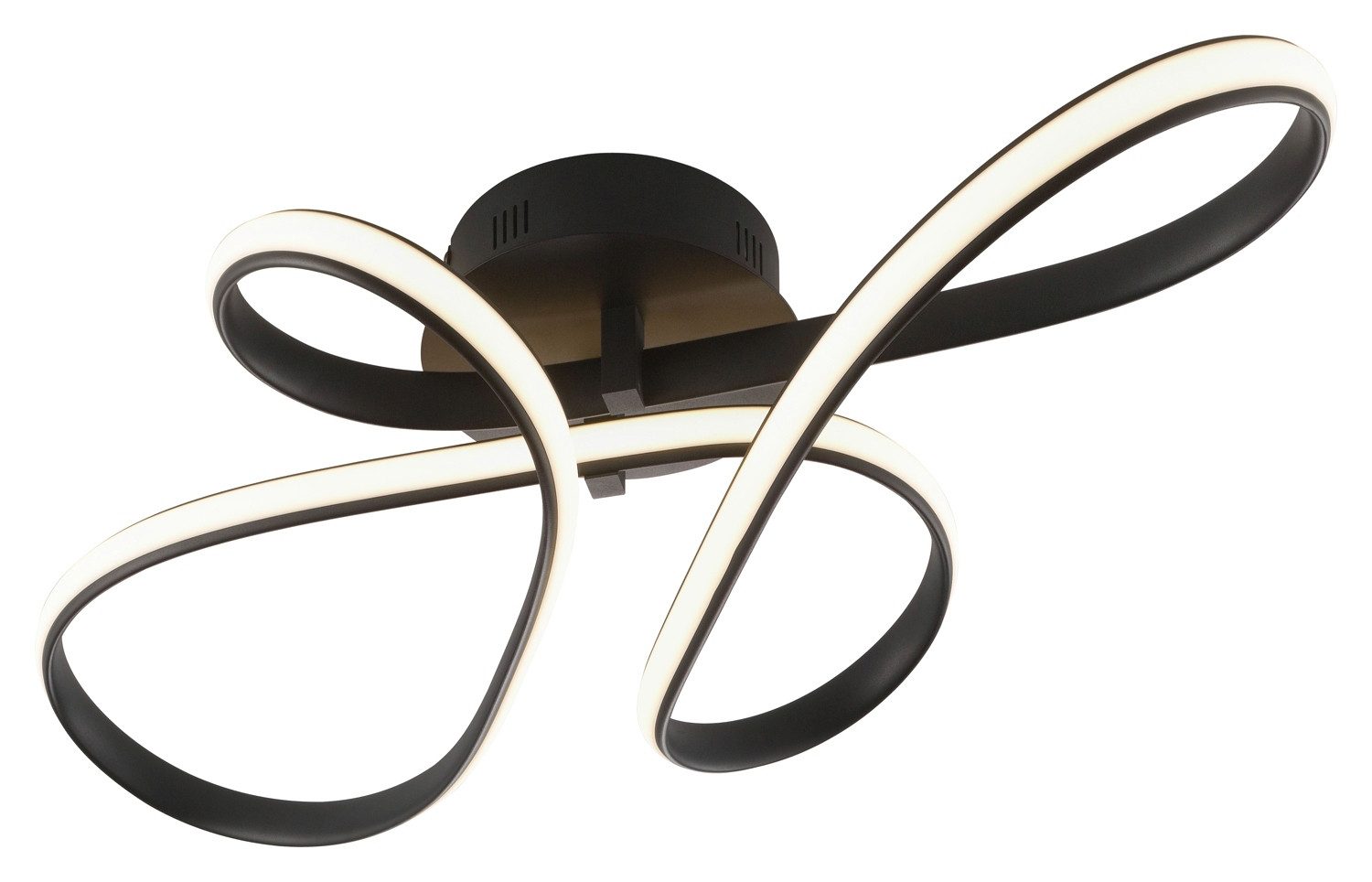 casa NOVA LED Deckenleuchte ENNI, 1-flammig, Schwarz, Aluminium, Stahl, Dimmfunktion, LED fest integriert, Extra-Warmweiß, B 75 x H 18 x T 45 cm