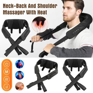 oyajia Massagegerät Nacken-Massagegerät Schulter Rücken Massagegerät mit Wärme Shiatsu, Packung 1-tlg., Wiederaufladbar, Heizung, abnehmbar und waschbar