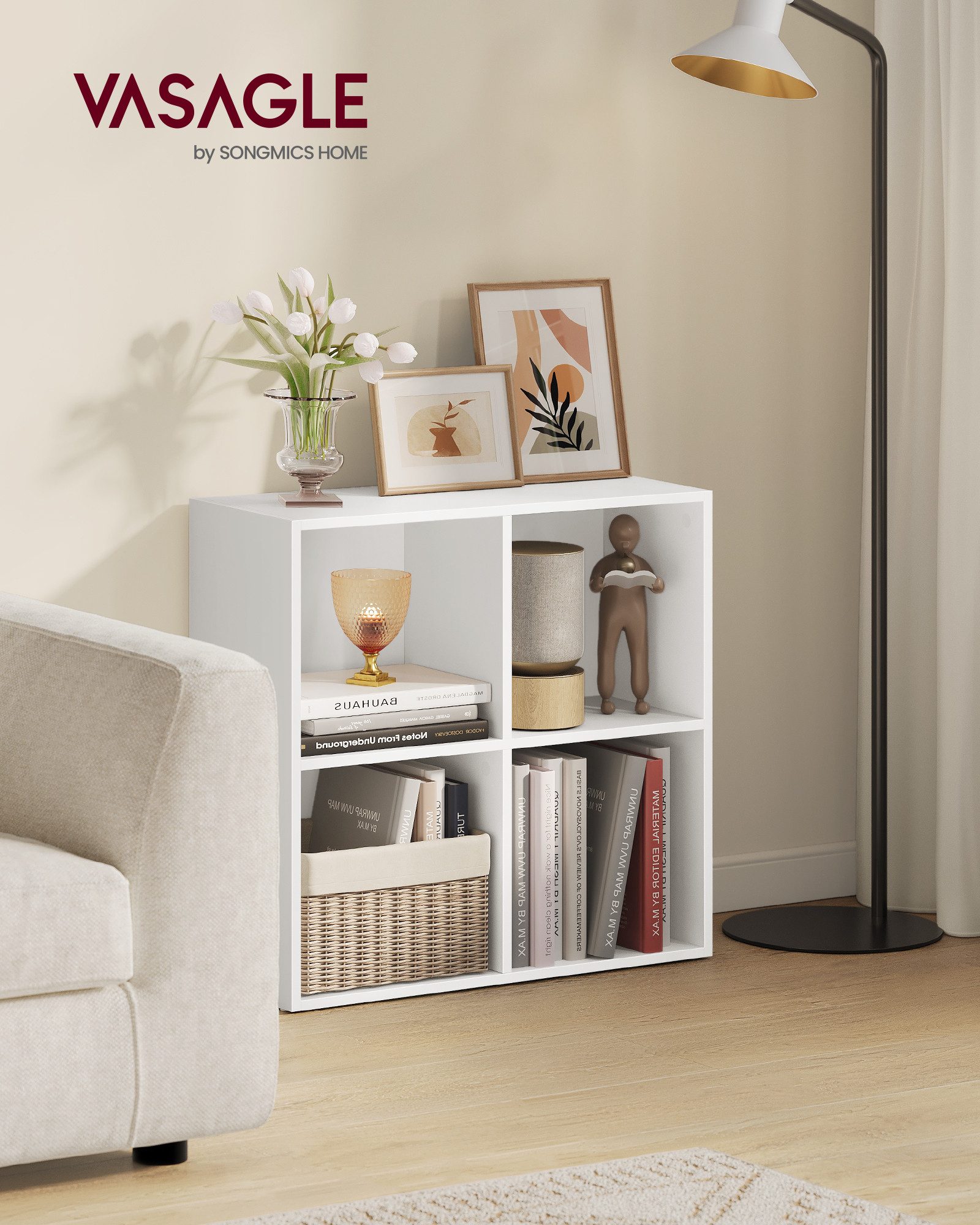 VASAGLE Bücherregal Standregal, Bücherschrank, mit 4/5/7/8 Fächern, Büroreg günstig online kaufen