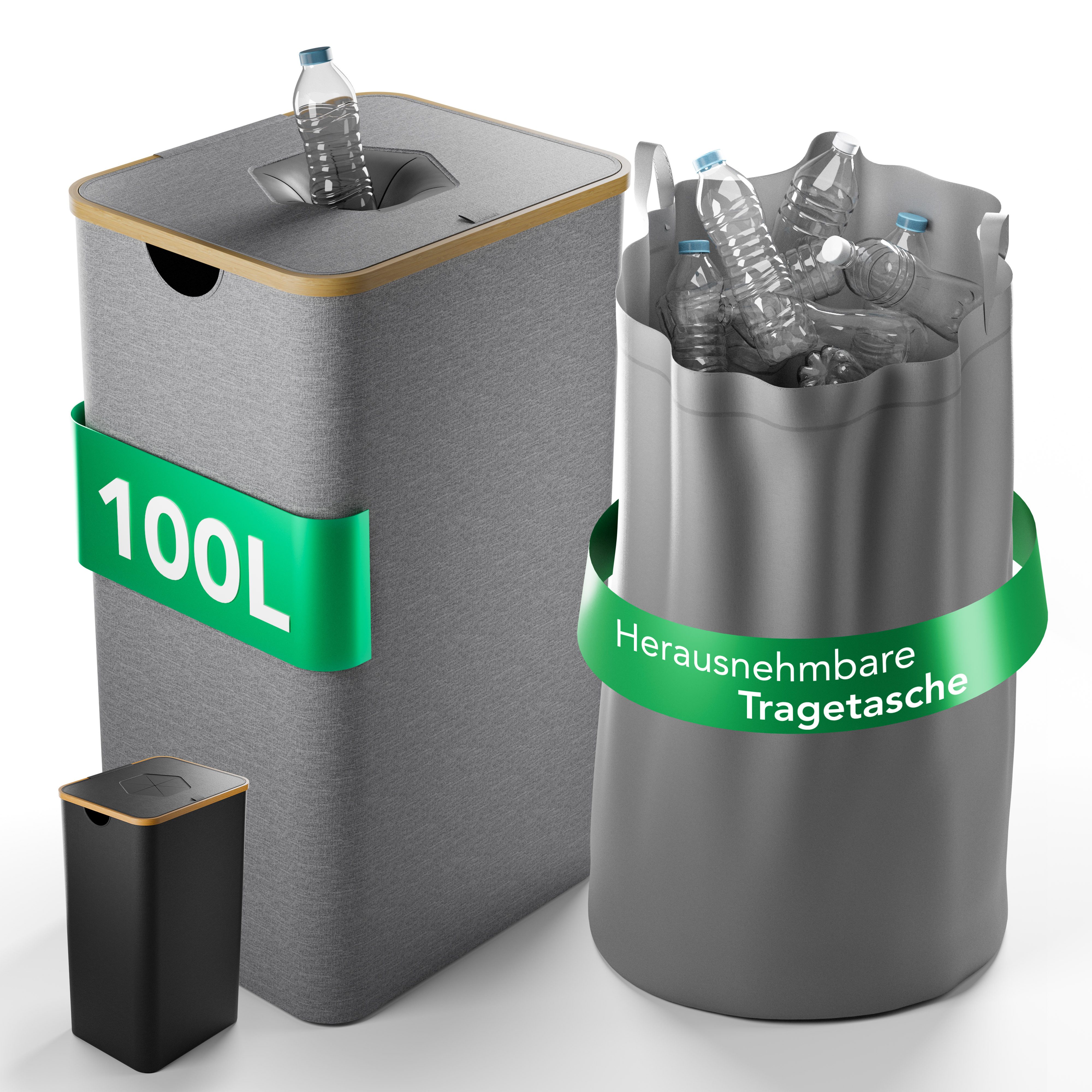 NewHabitat Flaschenkorb Pfandflaschen Sammelbehälter inkl. Tragetasche für günstig online kaufen