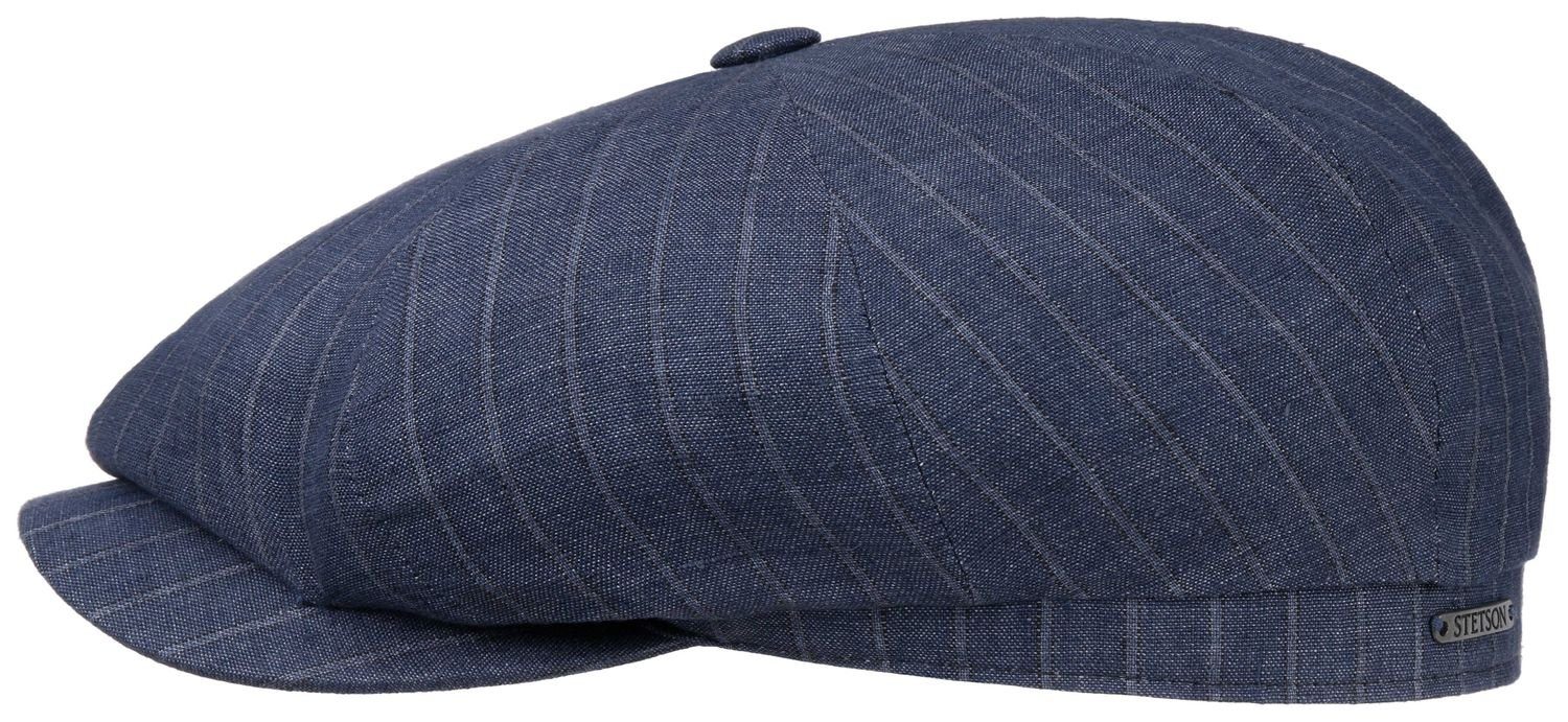 Stetson Schiebermütze Hatteras mit feinen blau Streifen Leinen