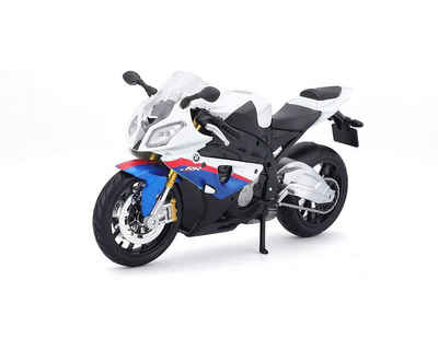 Maisto® Modellmotorrad Modellmotorrad - BMW S 1000 RR (weiß-blau, Maßstab 1:12), Maßstab 1:12, detailliertes Modell