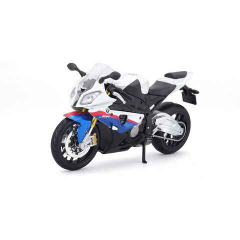 Maisto® Modellmotorrad Modellmotorrad - BMW S 1000 RR (weiß-blau, Maßstab 1:12), Maßstab 1:12, detailliertes Modell