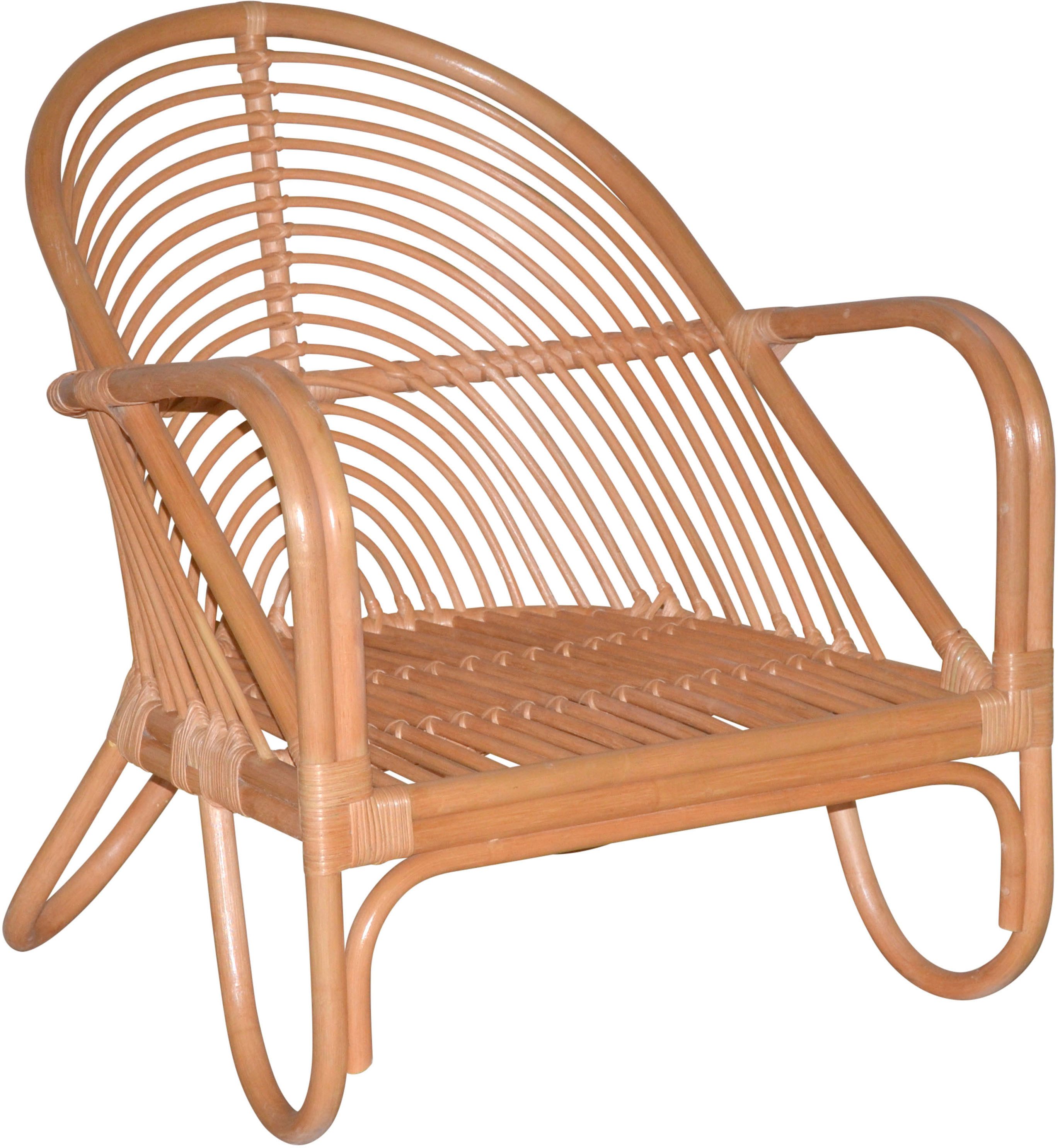 HOFMANN LIVING AND MORE Loungesessel (1-St., Inklusive extra stark gepolsterten Sitzkissen), Handgeflochten