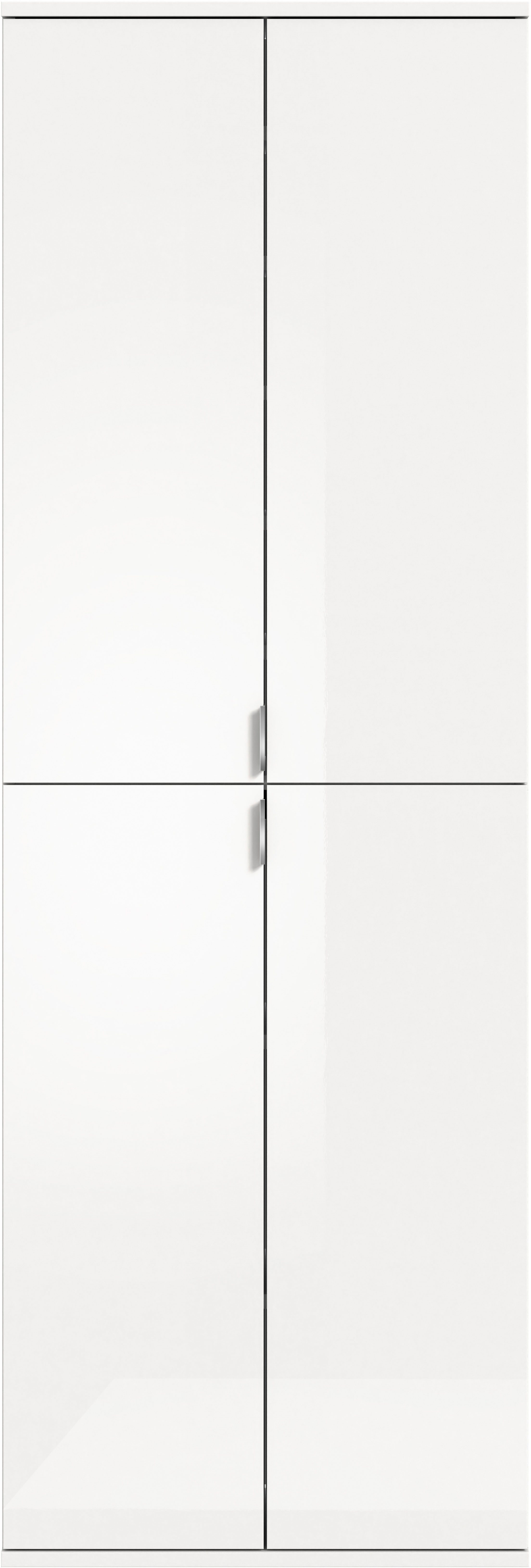 Home affaire Garderobenschrank TRONDHEIM, Höhe 193 cm, 4 Türen, 9 Fächer, 7 Einlegeböden (inkl. ausziehbarer Kleiderstange, in verschiedenen Farben erhältlich) Schrank, Hochschramk, Mehrzweckschrank, Universalschrank, Flur, Diele