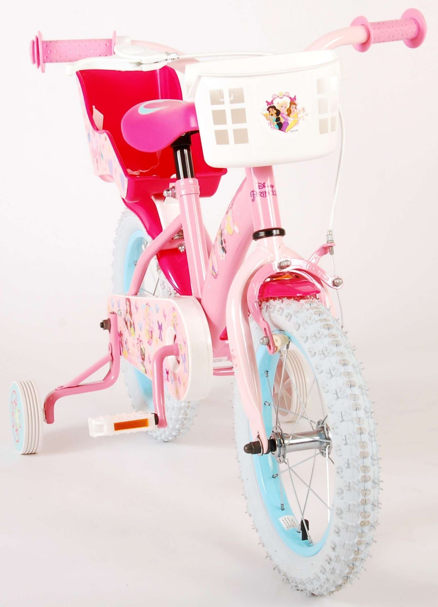 TPFSports Kinderfahrrad (Mädchen 14 Mädchen Fahrrad Kinder Handbremse, 1 Gang, Princess 14 - Sicherheitsgriffe), Disney Rücktritt mit Zoll Zoll Stützräder Kinderrad Rutschfeste Fahrrad + Laufrad mit