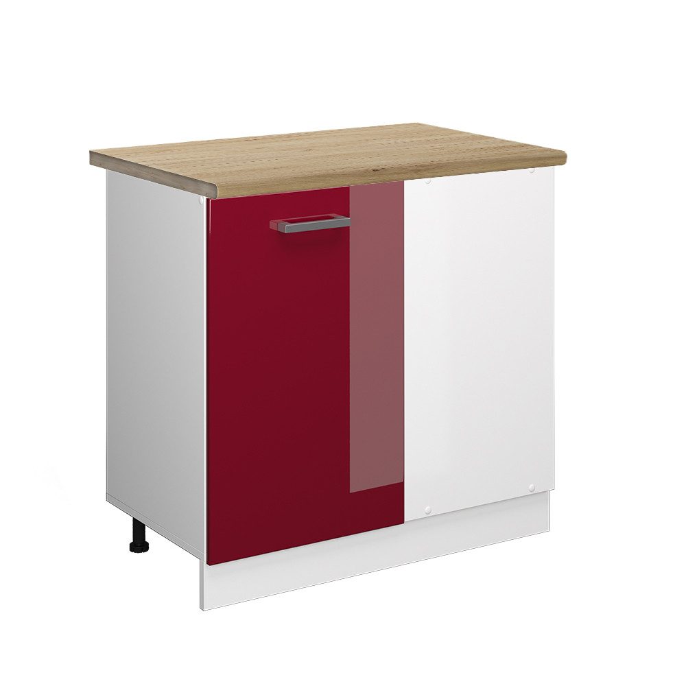 Vicco Eckunterschrank R-Line, Bordeaux Hochglanz/Weiß, 86 günstig online kaufen