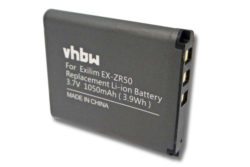 vhbw kompatibel mit Casio Li-Ion Kamera-Akku V) 1050 mAh EX-ZR50 (3,7 Exilim