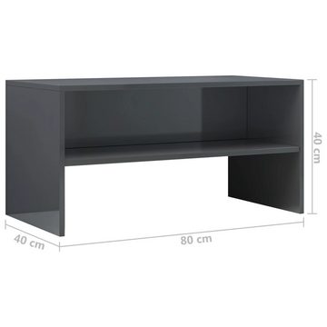 vidaXL TV-Schrank TV-Schrank Hochglanz-Grau 80x40x40 cm Holzwerkstoff (1-St)