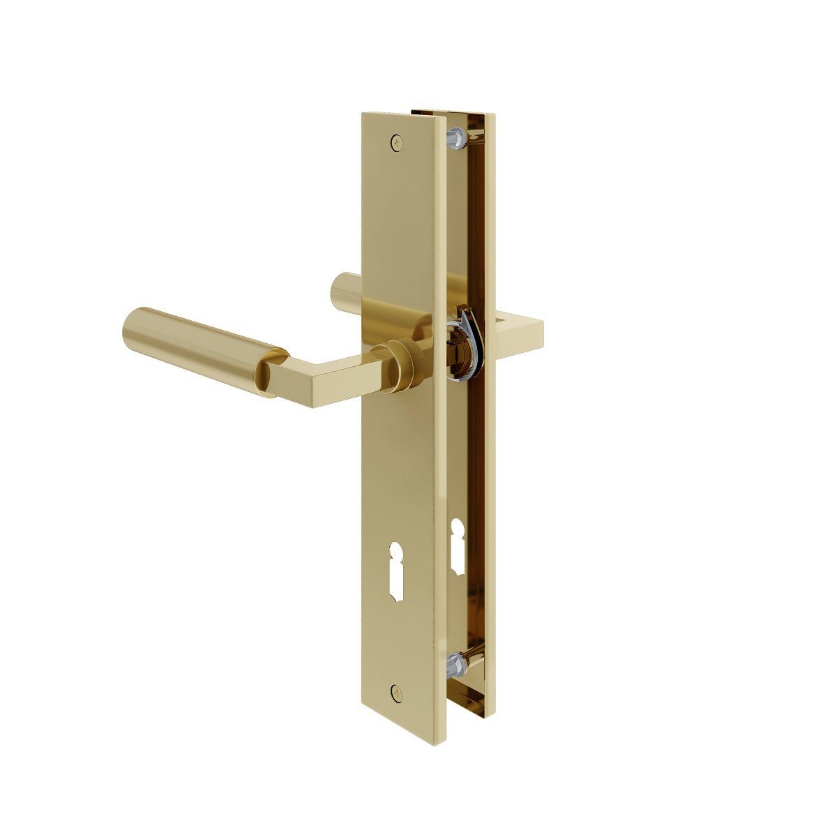Türbeschlag Messing Optik Türdrücker Langschild Türbeschlag