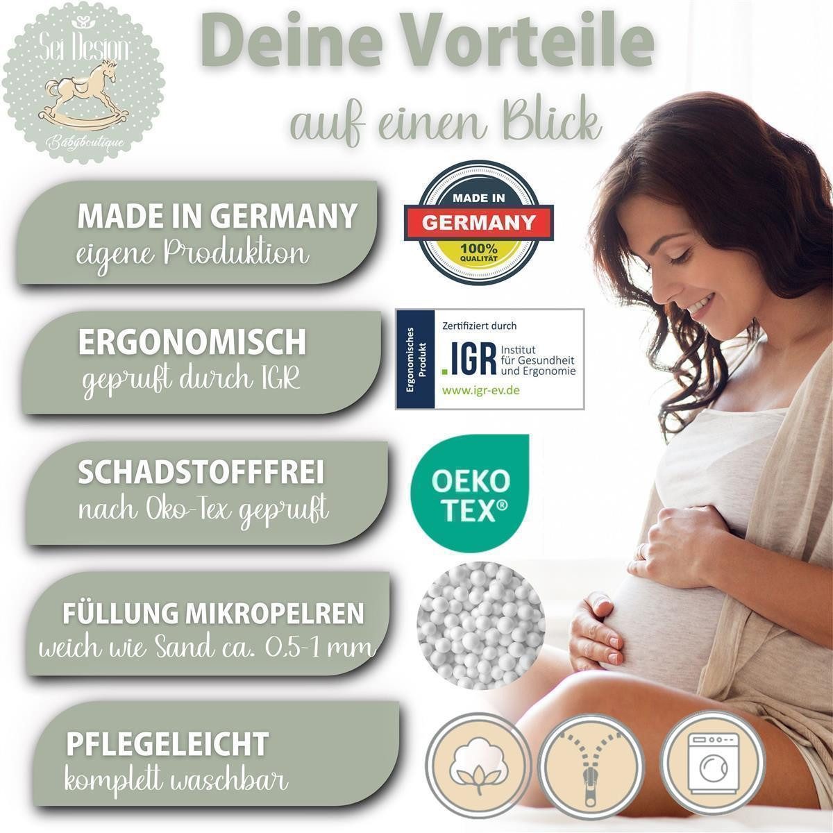 SEI Design Stillkissen Seitenschläferkissen Babynestchen mit EPS Mikroperle günstig online kaufen