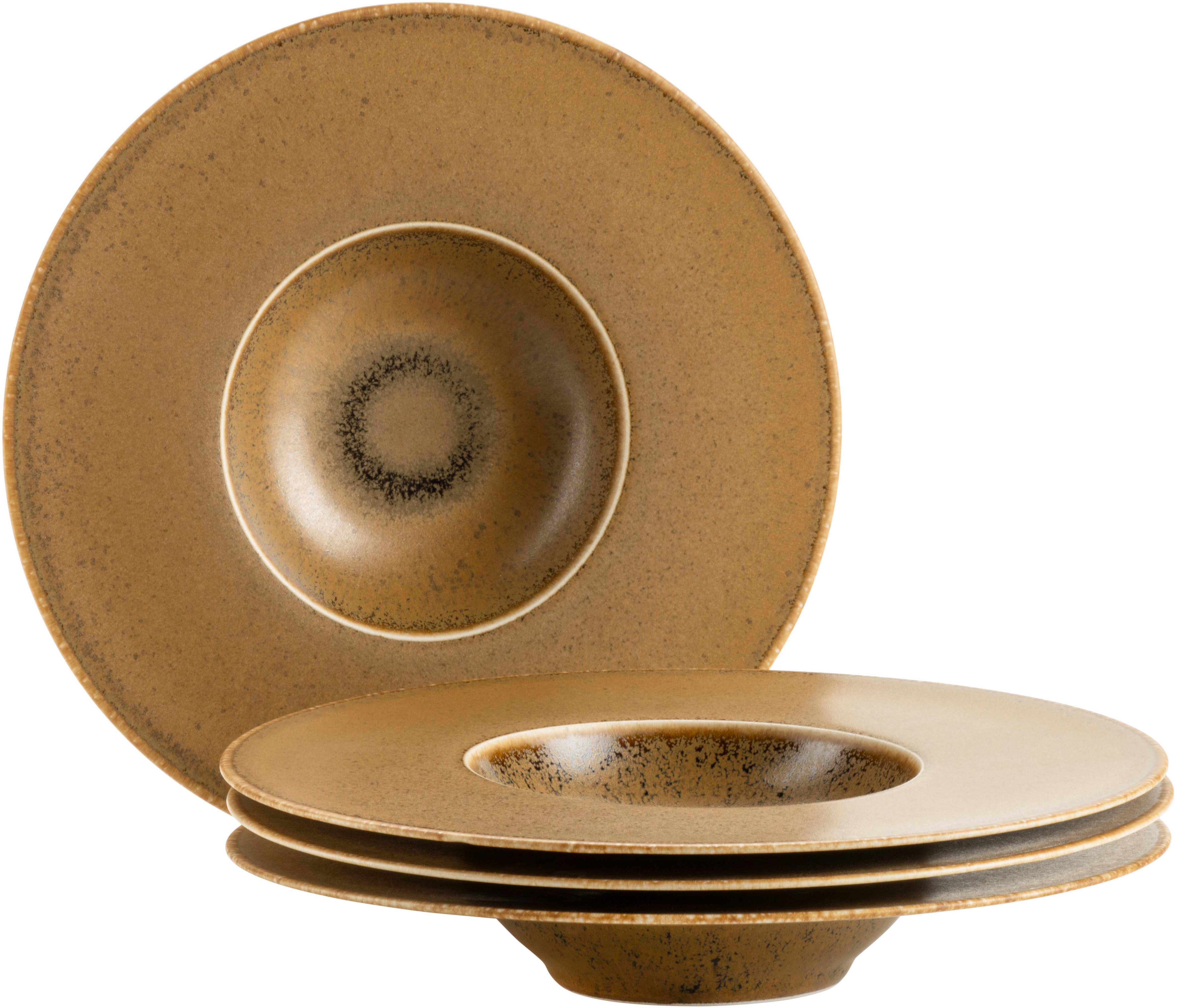 MÄSER Pastateller Gourmetteller Grumpy, aus Porzellan, (4 St), Geschirr-Set, Teller Set