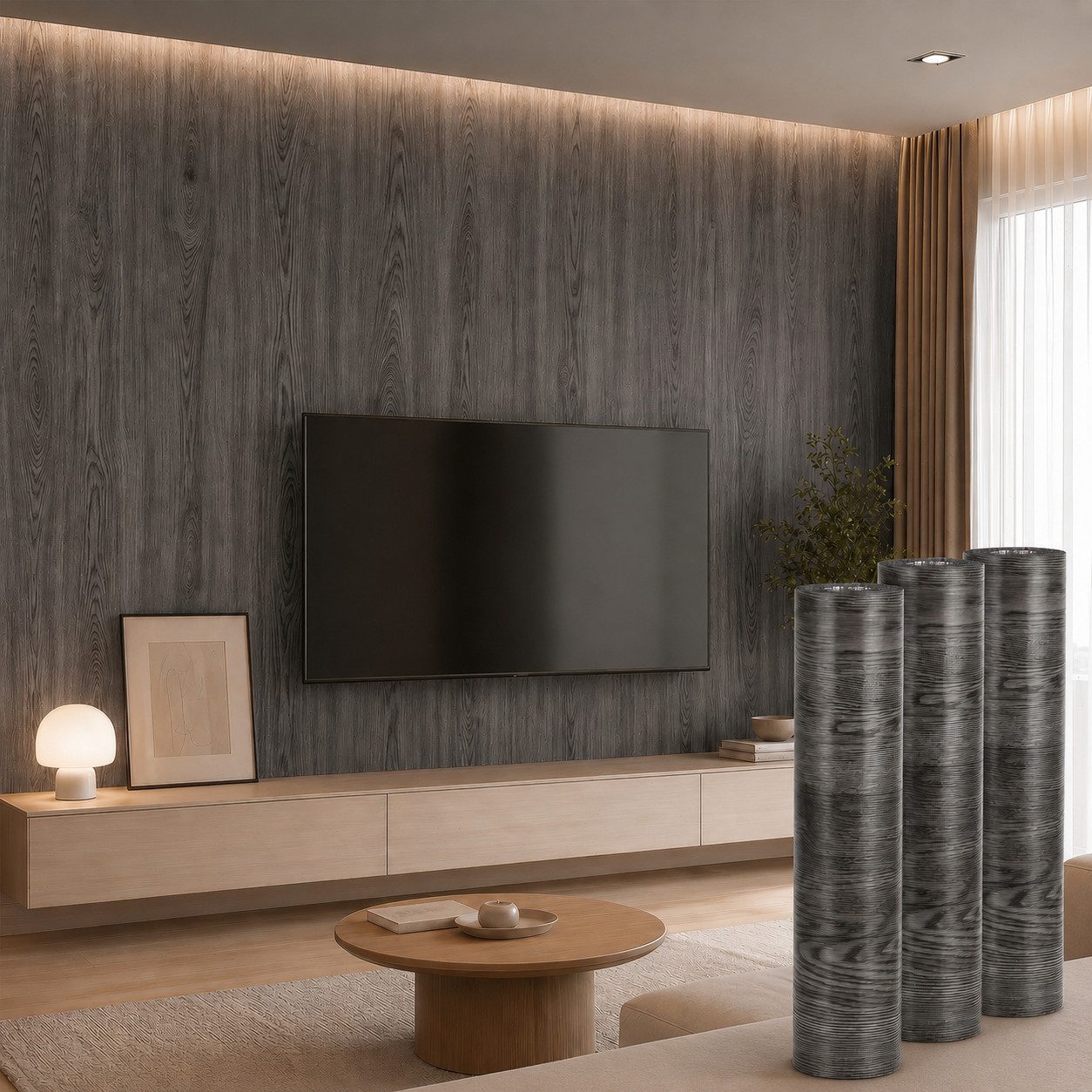 BlingBin Möbelfolie Selbstklebende Möbelfolie in Holzoptik 40×300 cm, (3er Set, 3St.}, 3 x Klebefolie Rolle), Wasserdicht Dekorfolie, zuschneidbare Möbelfolie für DIY-Renovierung