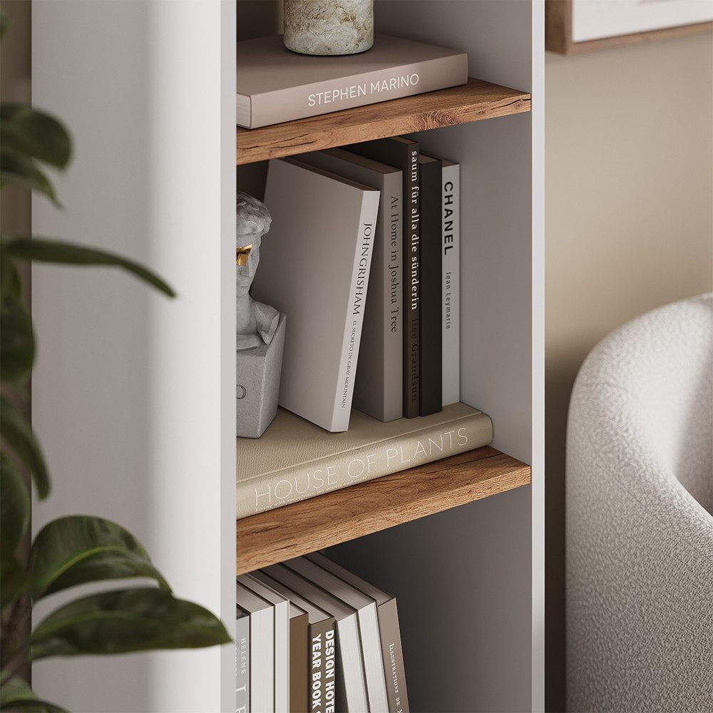 Vicco Raumteiler Ludus, Weiß/Goldkraft Eiche, 36.8 x 144.9 cm, 1-tlg.