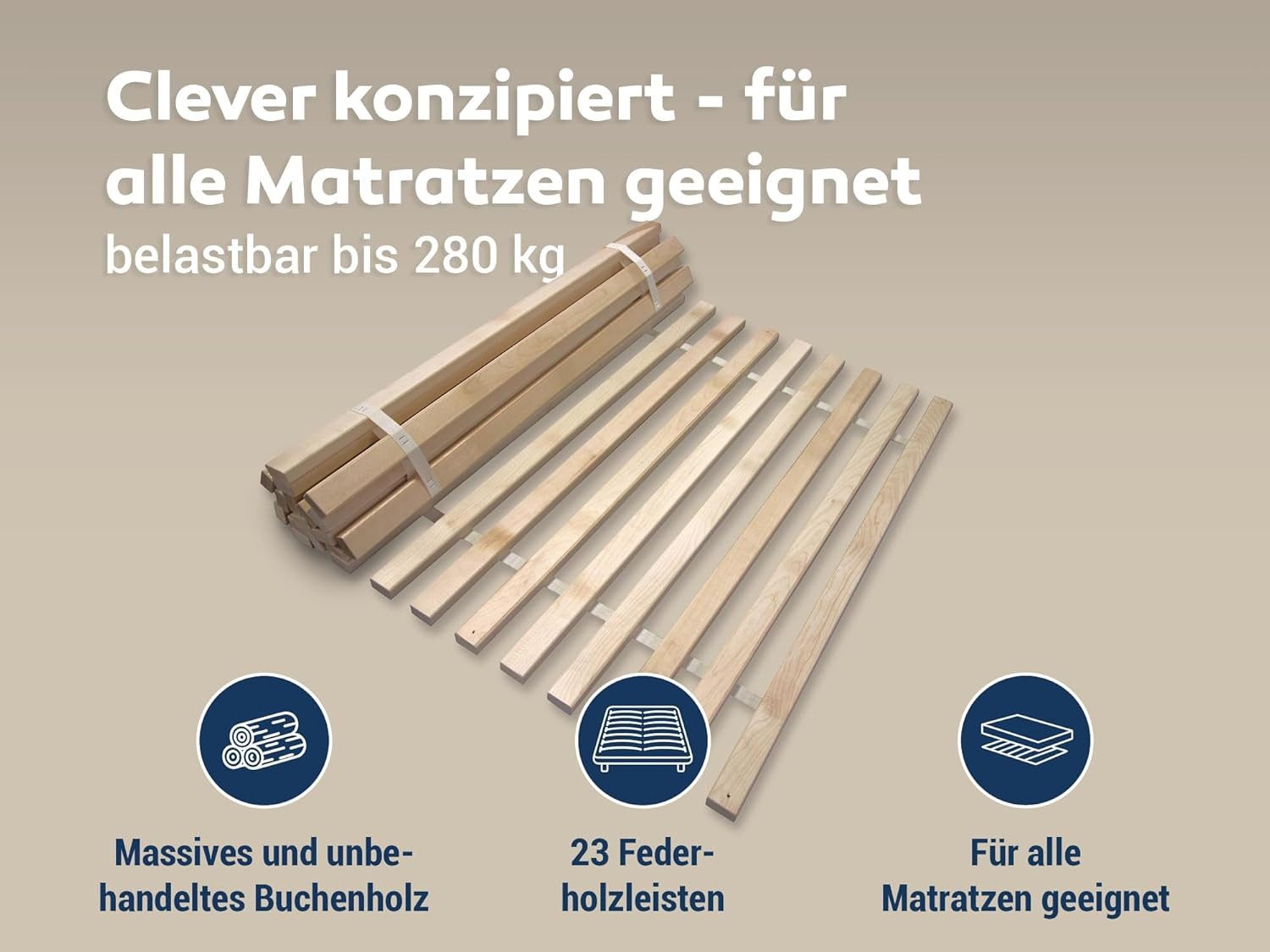 Rollrost MaDeRa Rollrost XXL, MaDeRa, Kopf- und Fußteil nicht verstellbar, besondere Langlebigkeit, stabil