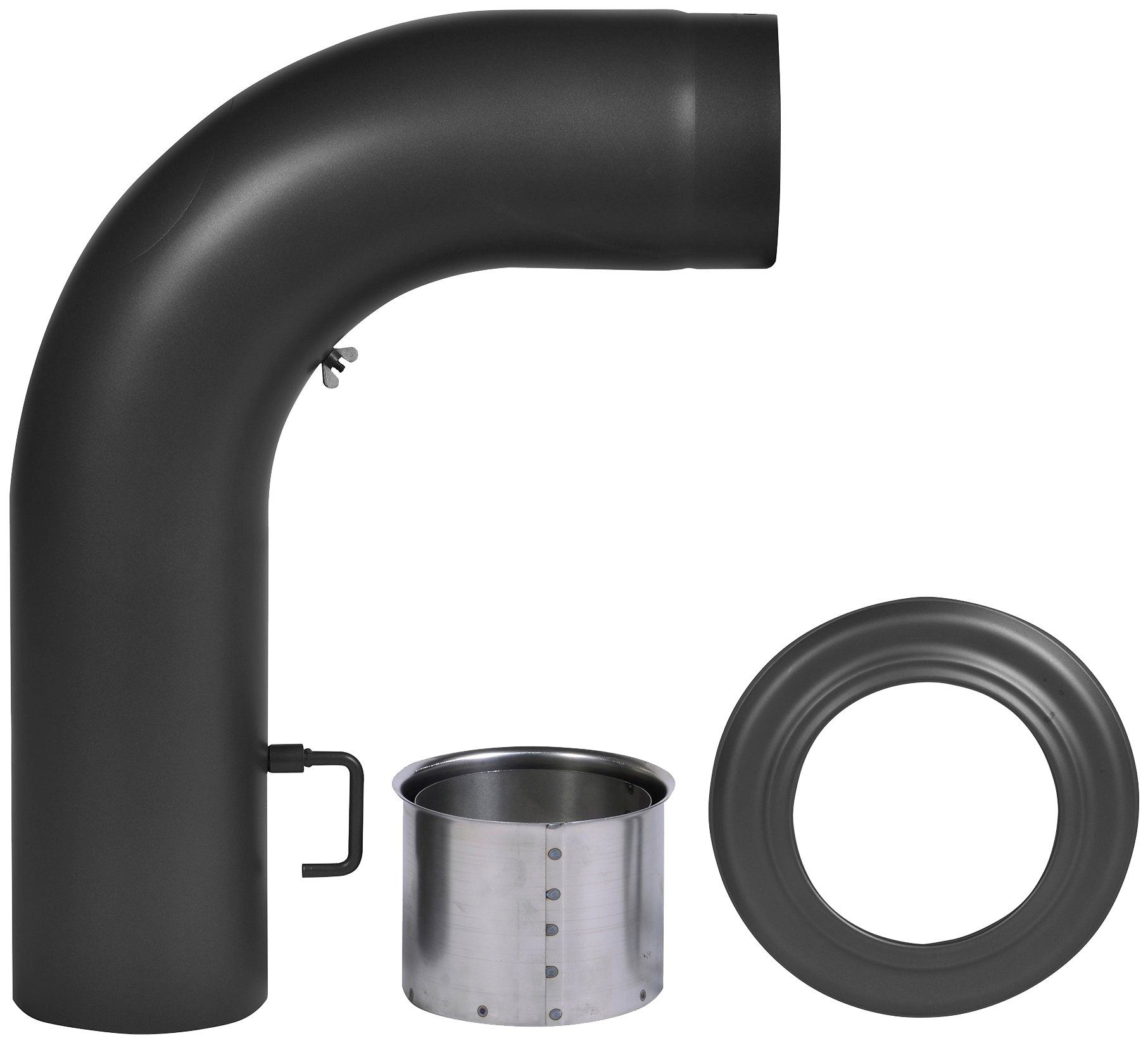Firefix Ofenrohr, (Set), Bogen, 150 mm, 90 °, gezogen, Stahlblech