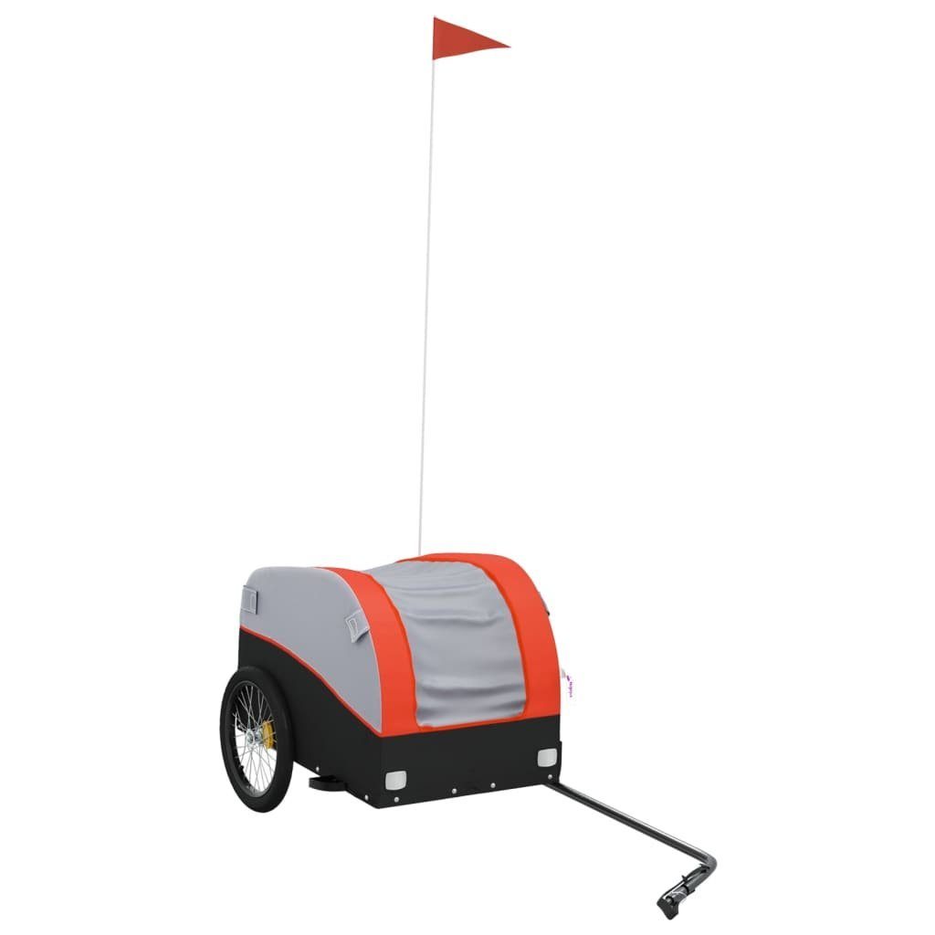 vidaXL Fahrradlastenanhänger Fahrradanhänger Schwarz und Orange 30 kg Eisen
