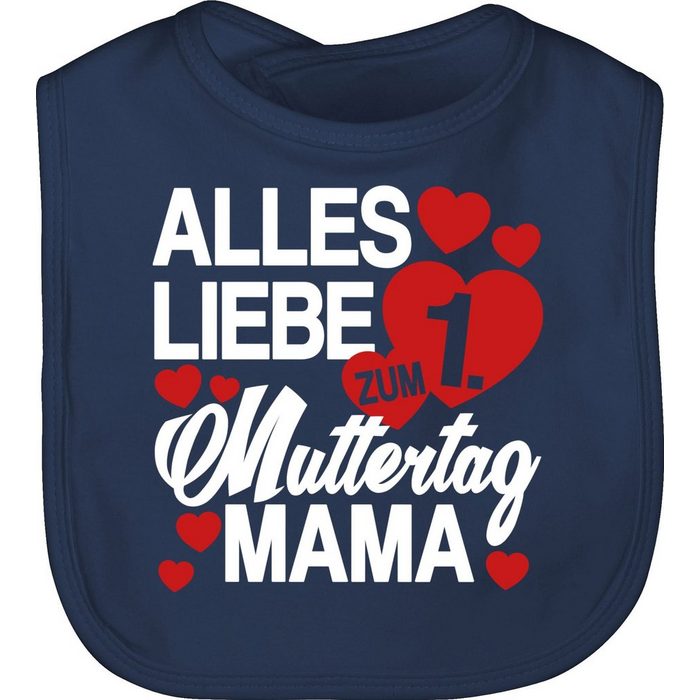 Shirtracer Lätzchen Alles liebe zum 1. Muttertag Mama - rot/weiß - Muttertagsgeschenk - Baby Lätzchen Baumwolle 1. muttertag - baby latz mama