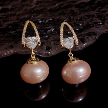 LAKKEC Paar Ohrhänger Elegante Perlenohrringe Strass-BräuteOhrringe Damenschmuck, Geeignet für Hochzeiten, Partys