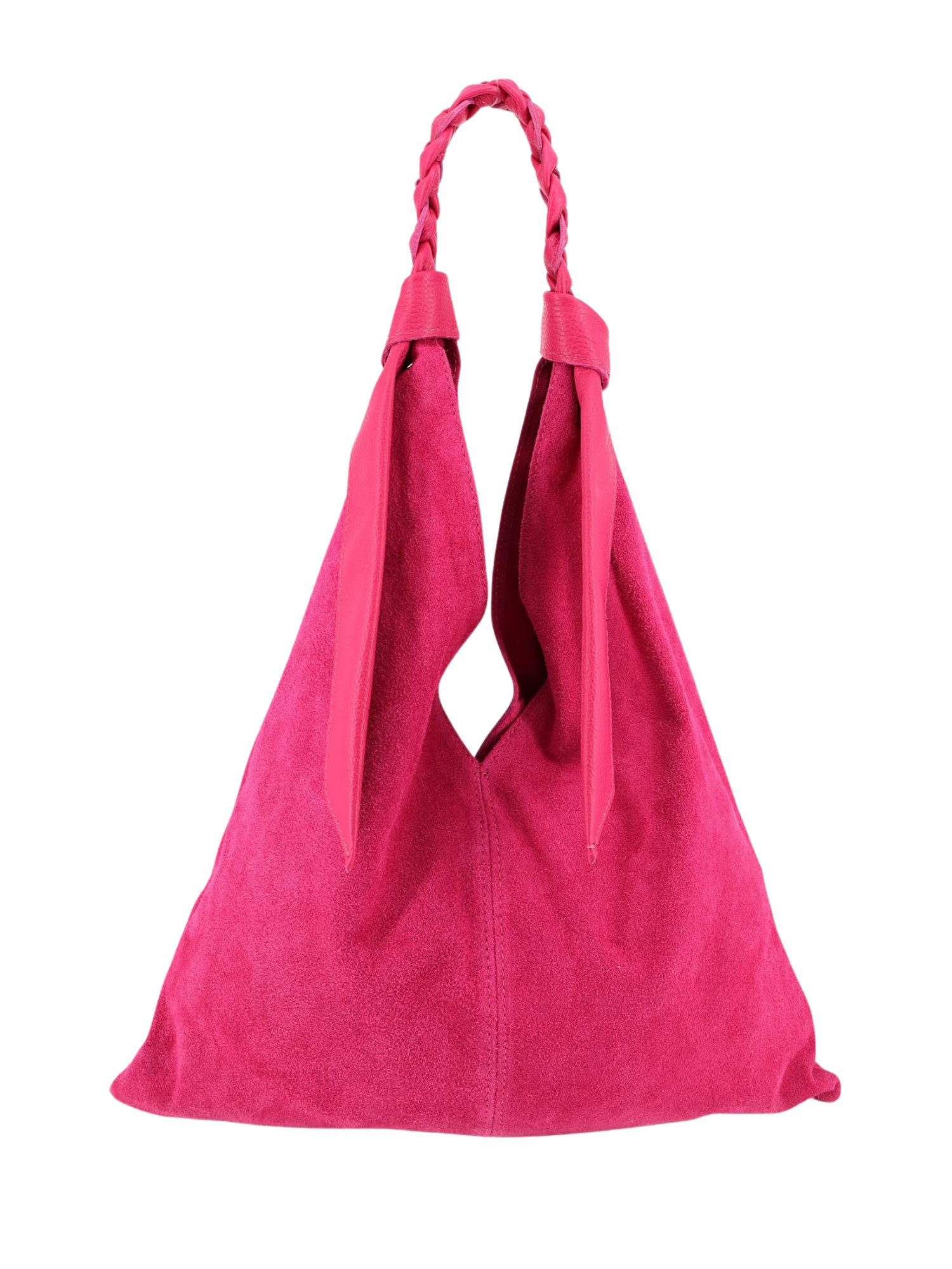 BRISE TASCHE Сумки для покупок Eleganter Сумки для покупок aus Wildleder & Nappaleder (Single, Einzeltasche), Geflochtener Lederhenkel, weiche Wildleder-Haptik