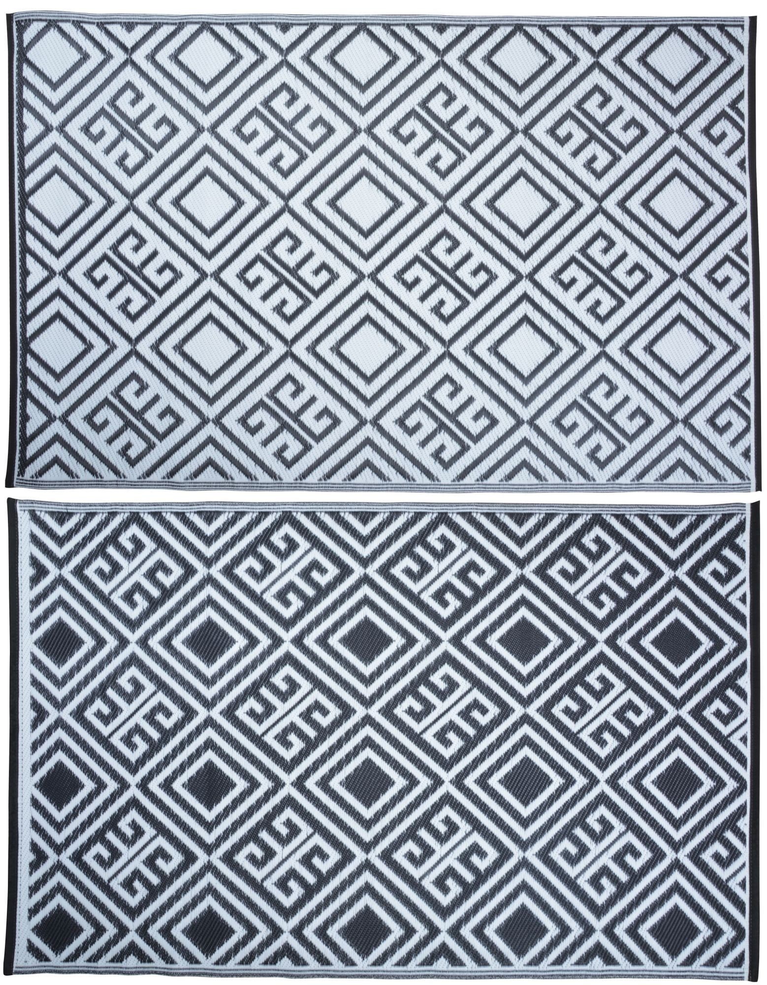 Outdoorteppich, esschert design, Gartenteppich, mit Quadraten aus Kunststoff, Maße 119.5 x 186 x 0.3 cm