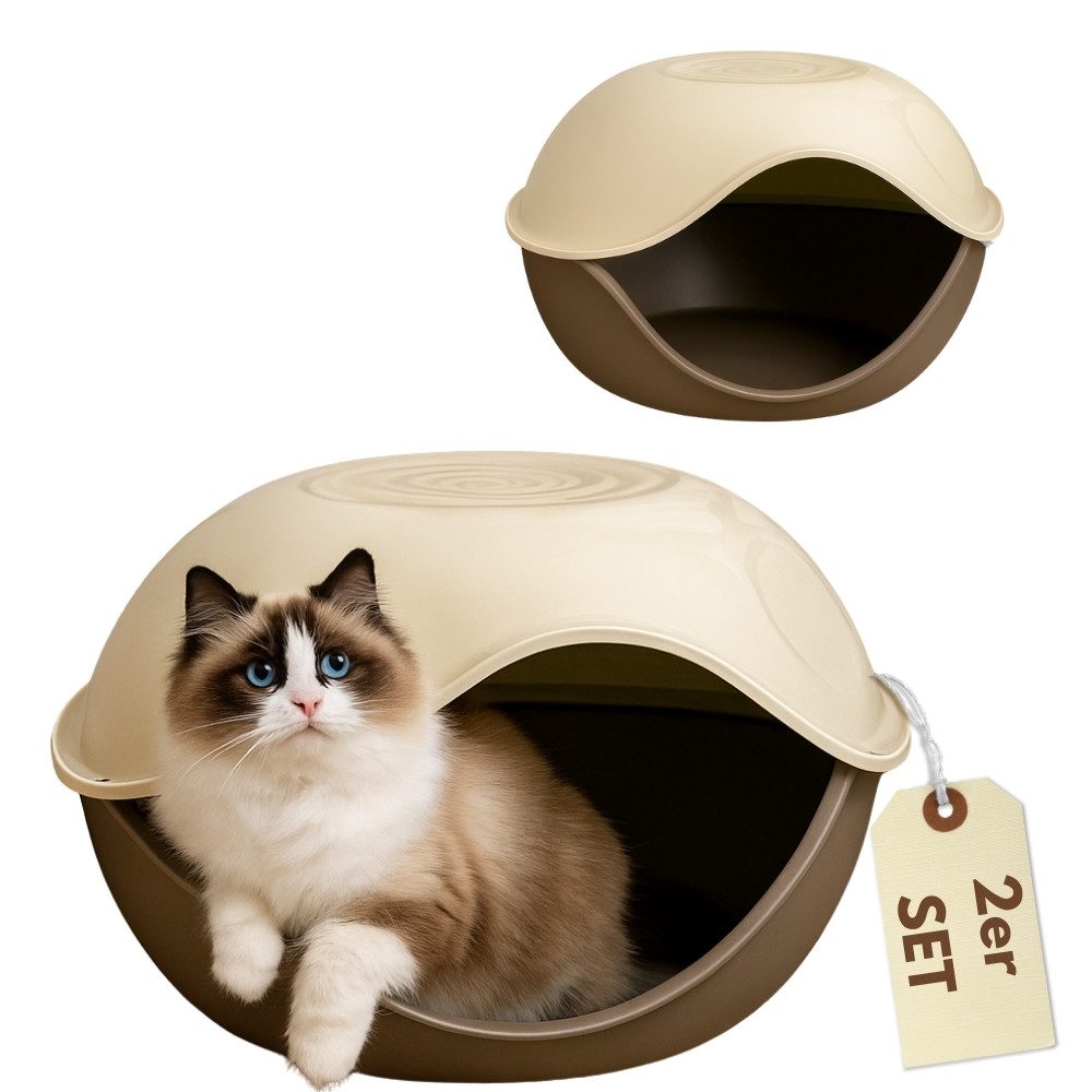 GarPet Katzenzelt 2er Set Katzen Haus Outdoor Indoor Hunde Höhle Hütte Wurfbox von GarPet