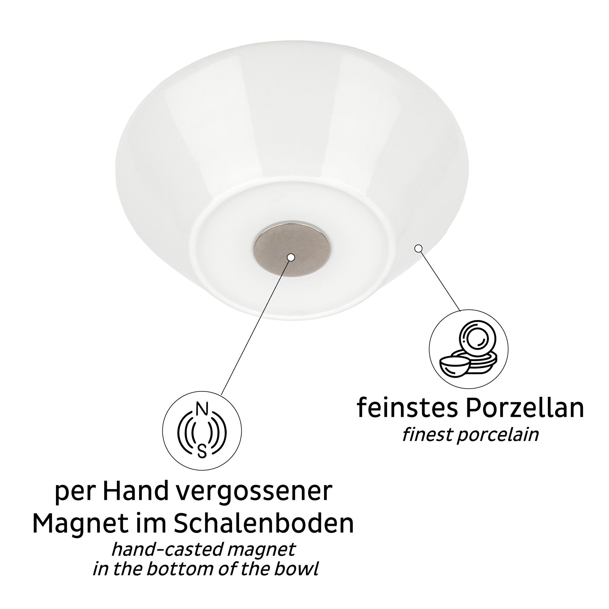 Porzellan Porzellan-Magnet-Bowls, MAGNETIC SYSTEM Geschirr-Set silwy