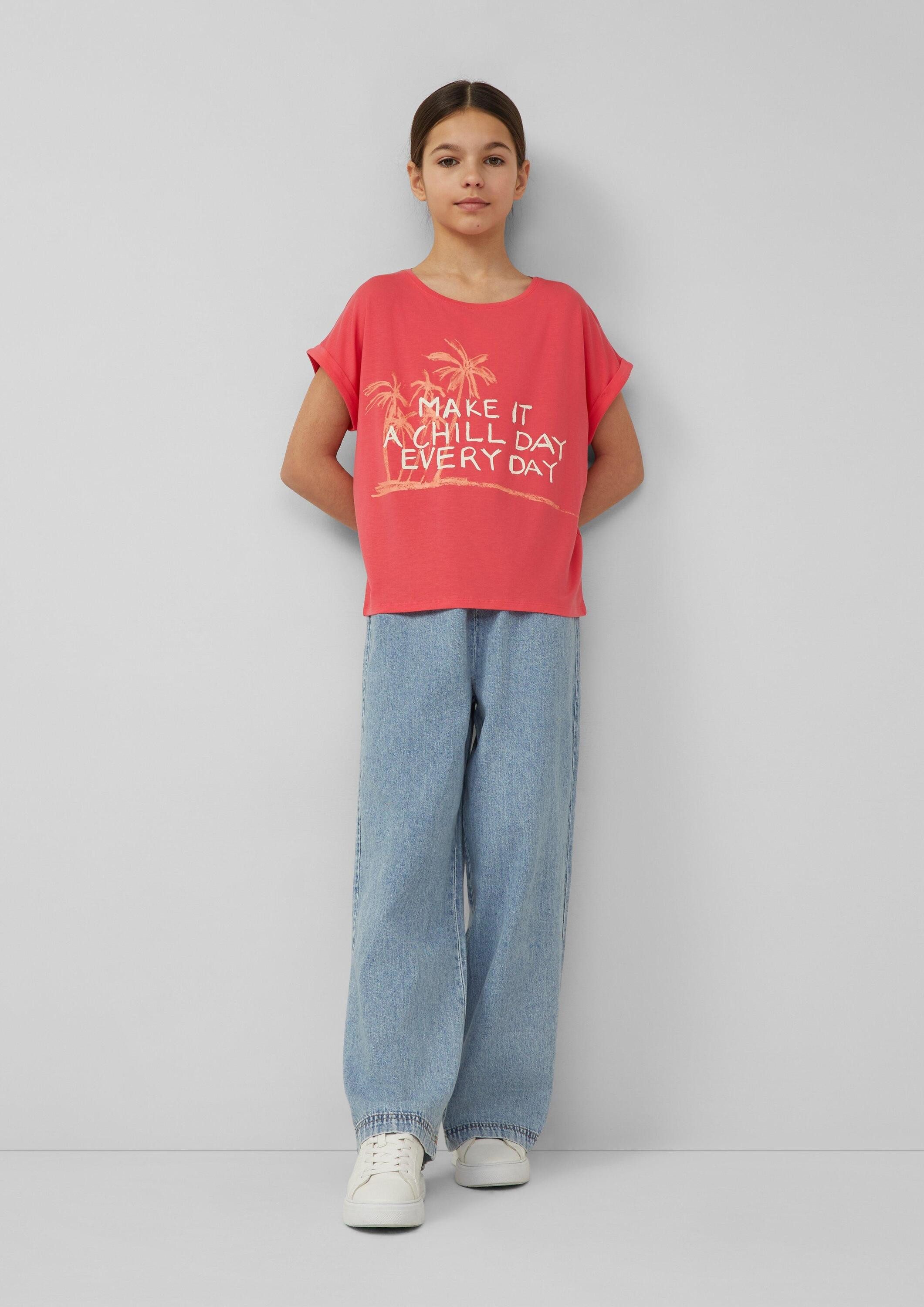 s.Oliver Kurzarmshirt T-Shirt Weiches T-Shirt mit Frontprint