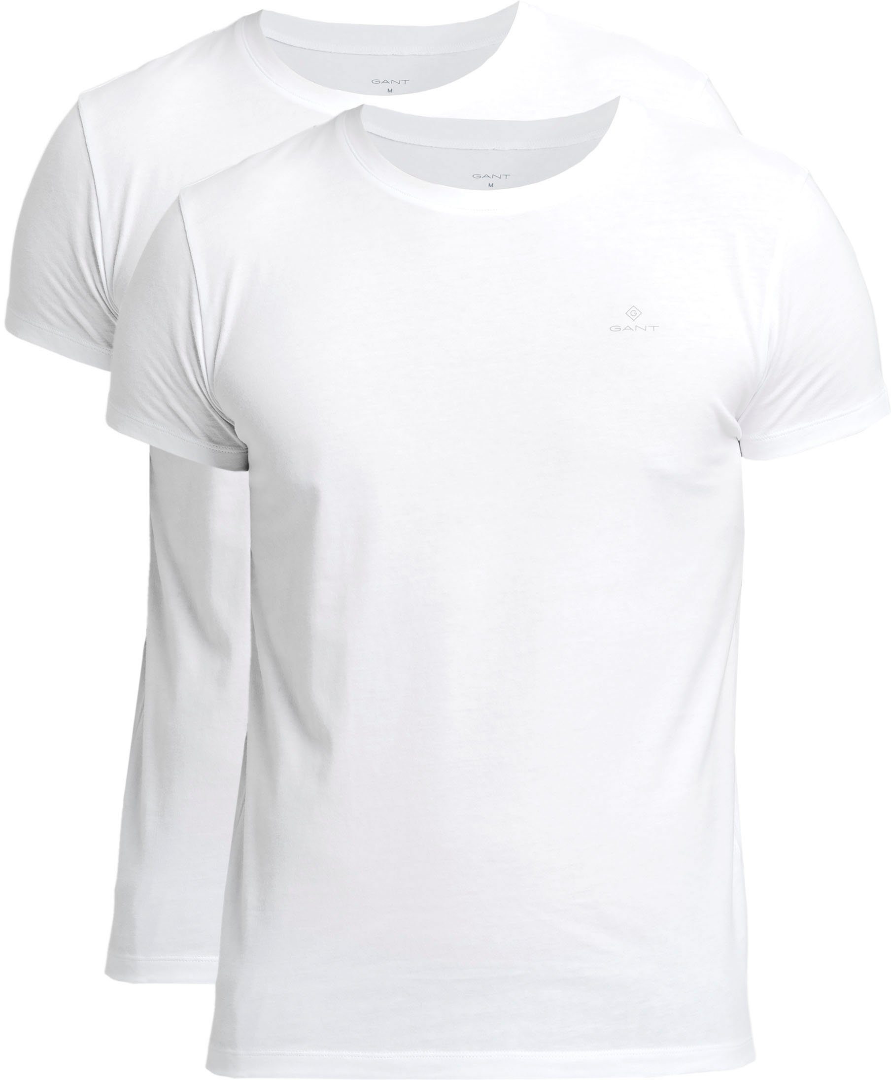 Gant Kurzarmshirt (2-tlg) mit kleinem Logo-Print white