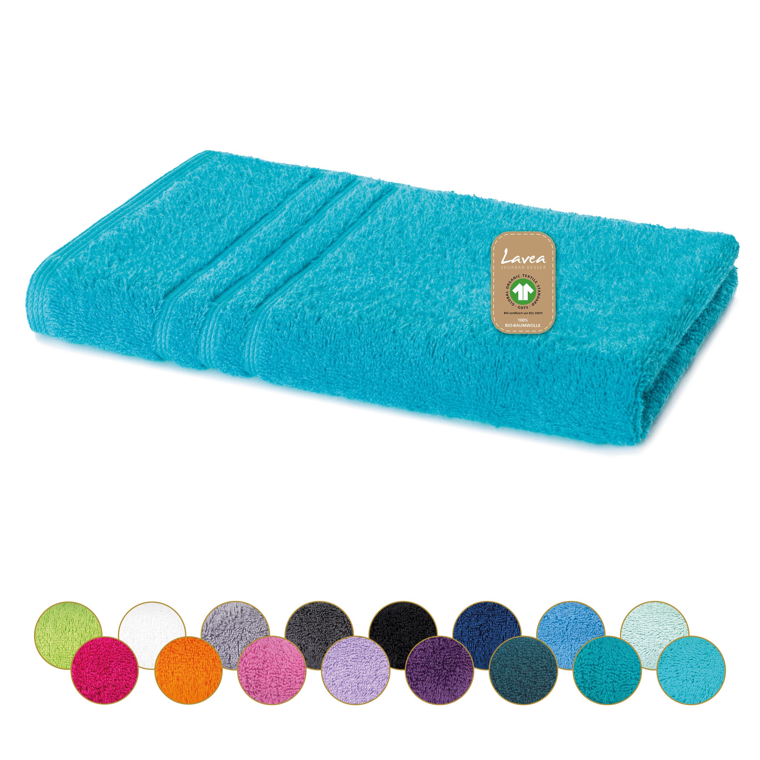 Lavea Handtücher Bali Handtuch 50x100 cm, Sporthandtuch, Fitness-Handtuch, Weiches Bio-Baumwollfrottee (1-St), pflegeleicht, GOTS-zertifiziert, extra saugstark mit 500g/m²