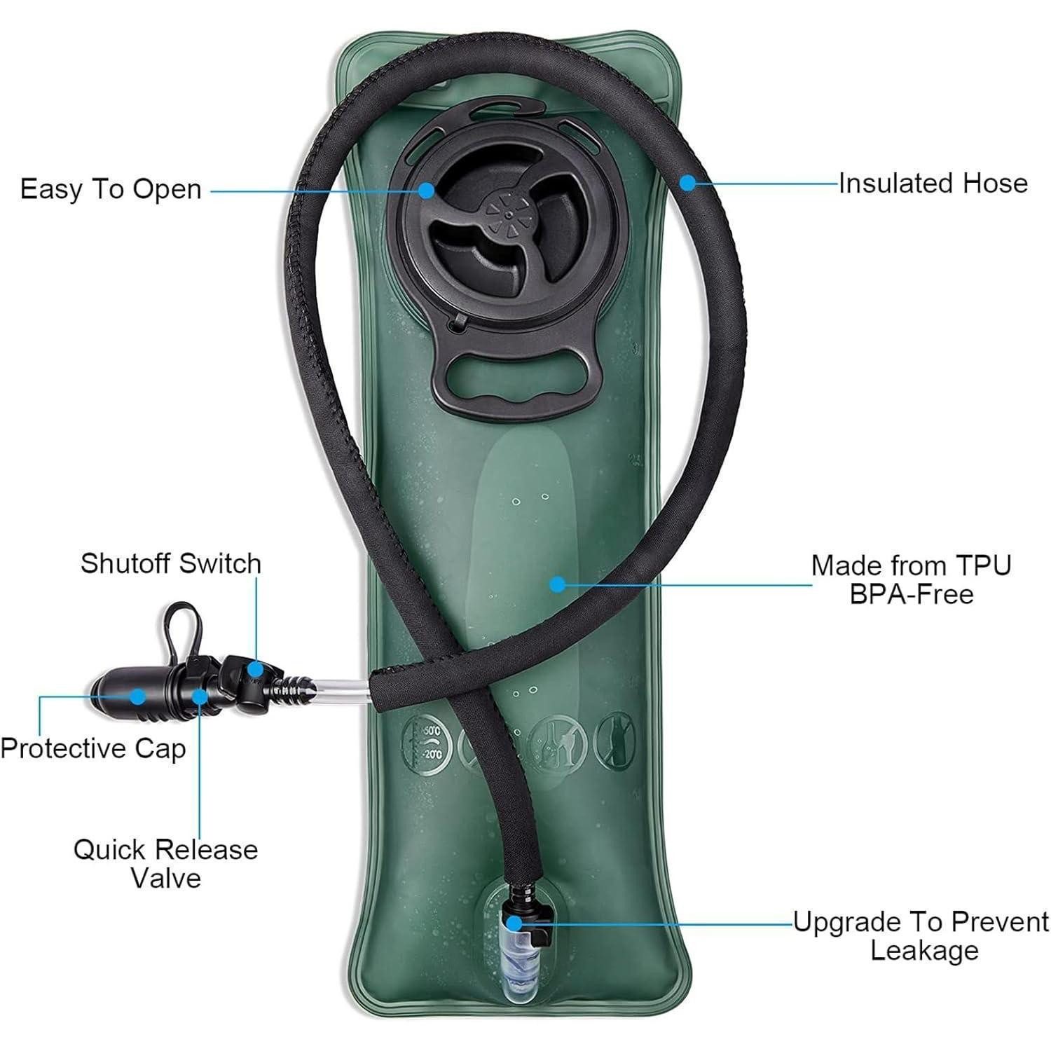 LuxusKollektion Trinkrucksack Trinkrucksack 3L Militär Wandern Radfahren Klettern Schwarz