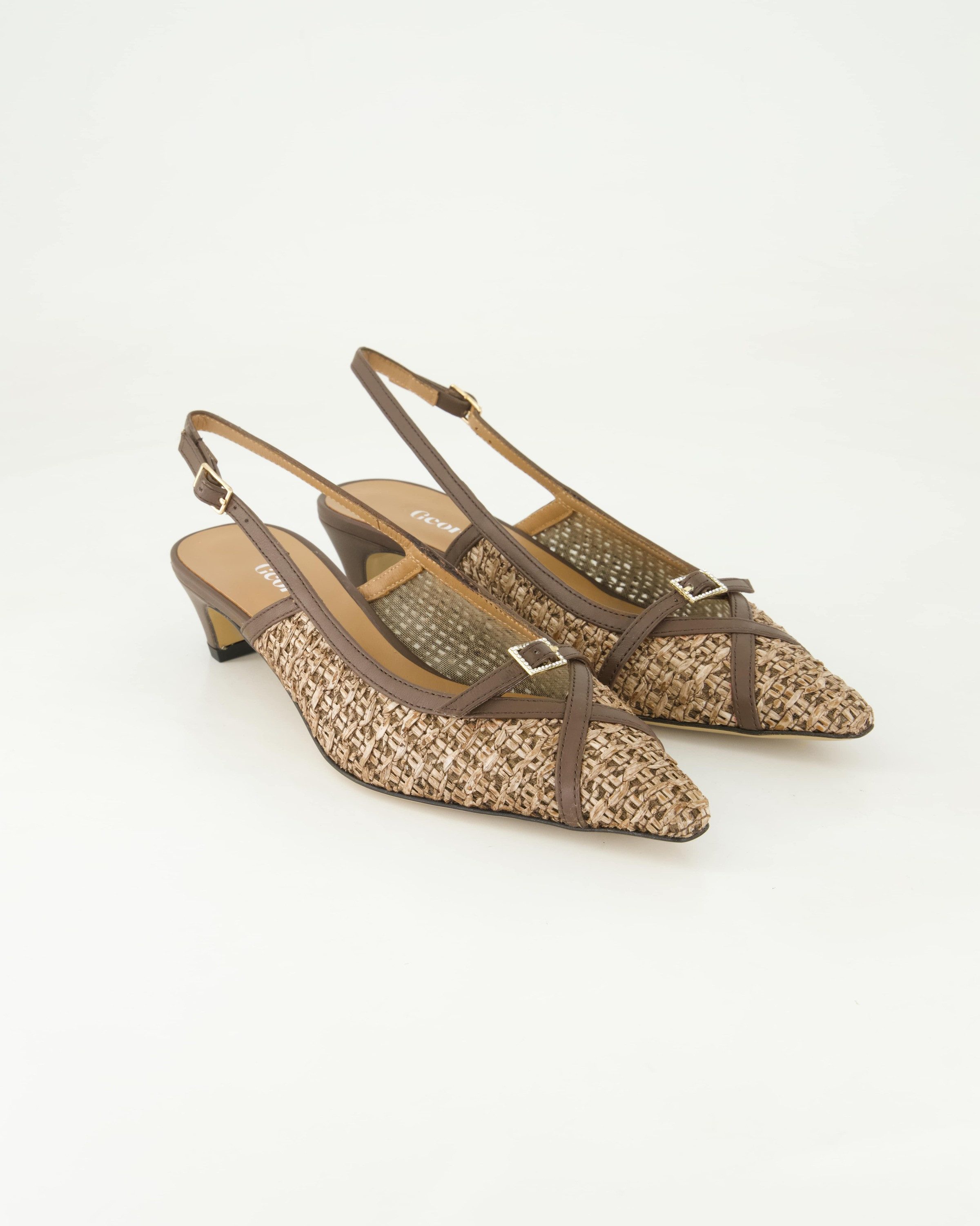 George Watts R604 Slingpumps Obermaterial: Flecht