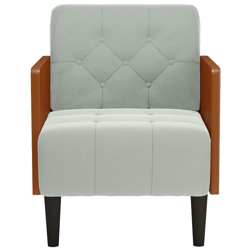 vidaXL Sessel Sessel mit Armlehnen Hellgrau 55 cm Samt (1-St)