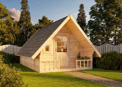 Alpholz Gartenhaus Campinghouse 44 ISO, BxT: 381x550 cm, Beige 44 mm Wandstärke