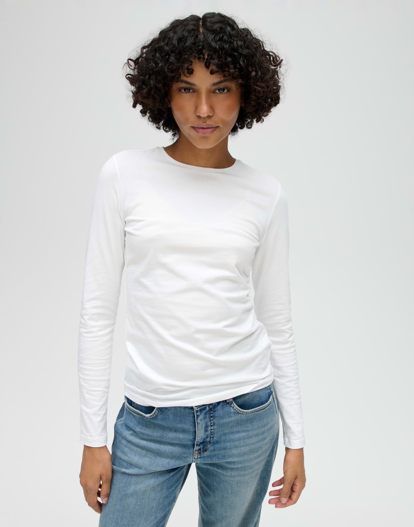 OPUS Langarmshirt SMILLA aus Jersey figurbetont geschnitten, weicher Griff, formstabil
