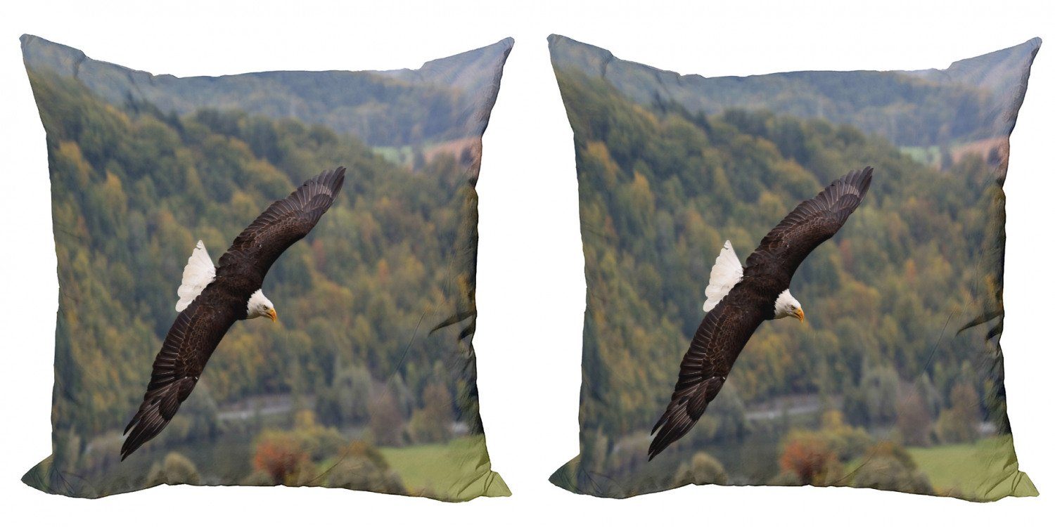 King Fly Adler (2 Modern Digitaldruck, Abakuhaus Accent Doppelseitiger Skies of Stück), Kissenbezüge Wald