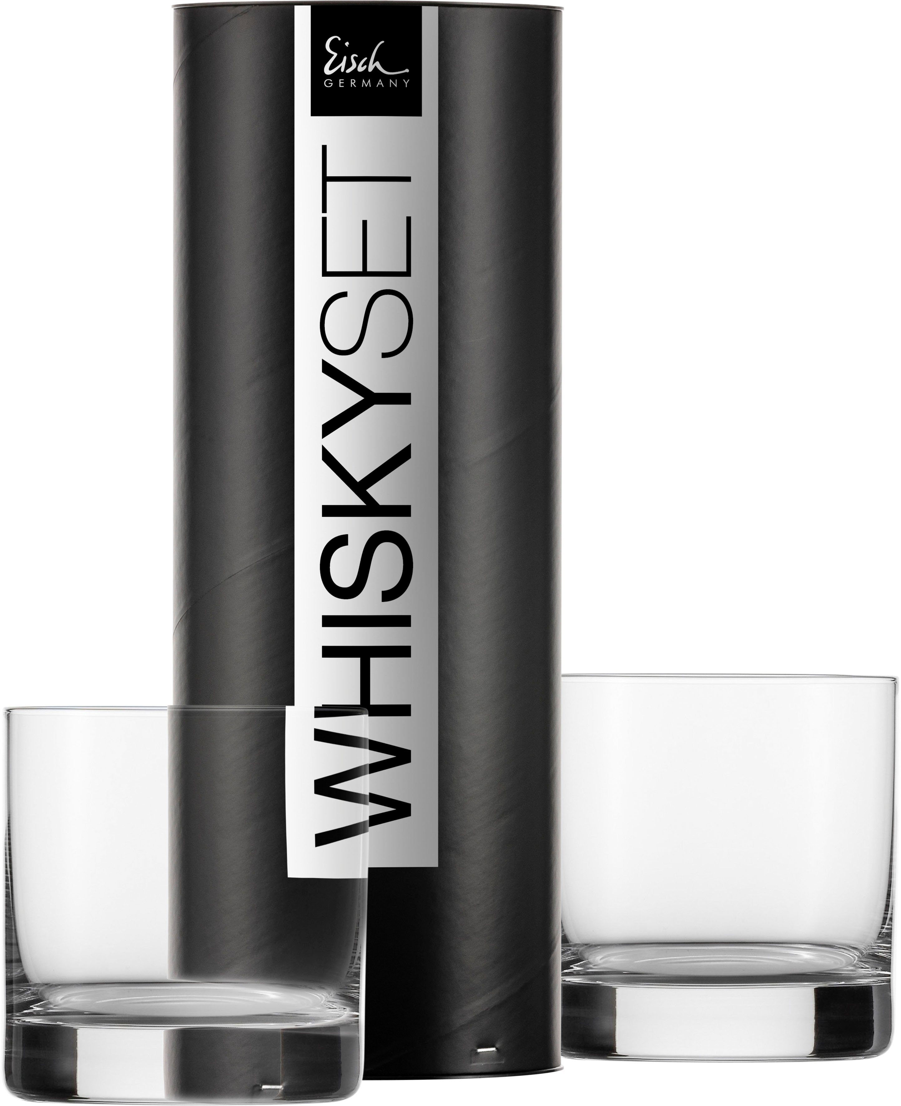 Eisch Germany Whiskyglas GENTLEMAN, 400 ml, 2-tlg., Kristallglas, in Handarbeit mit echtem Platin veredelt, 2-teilig, Made in Germany