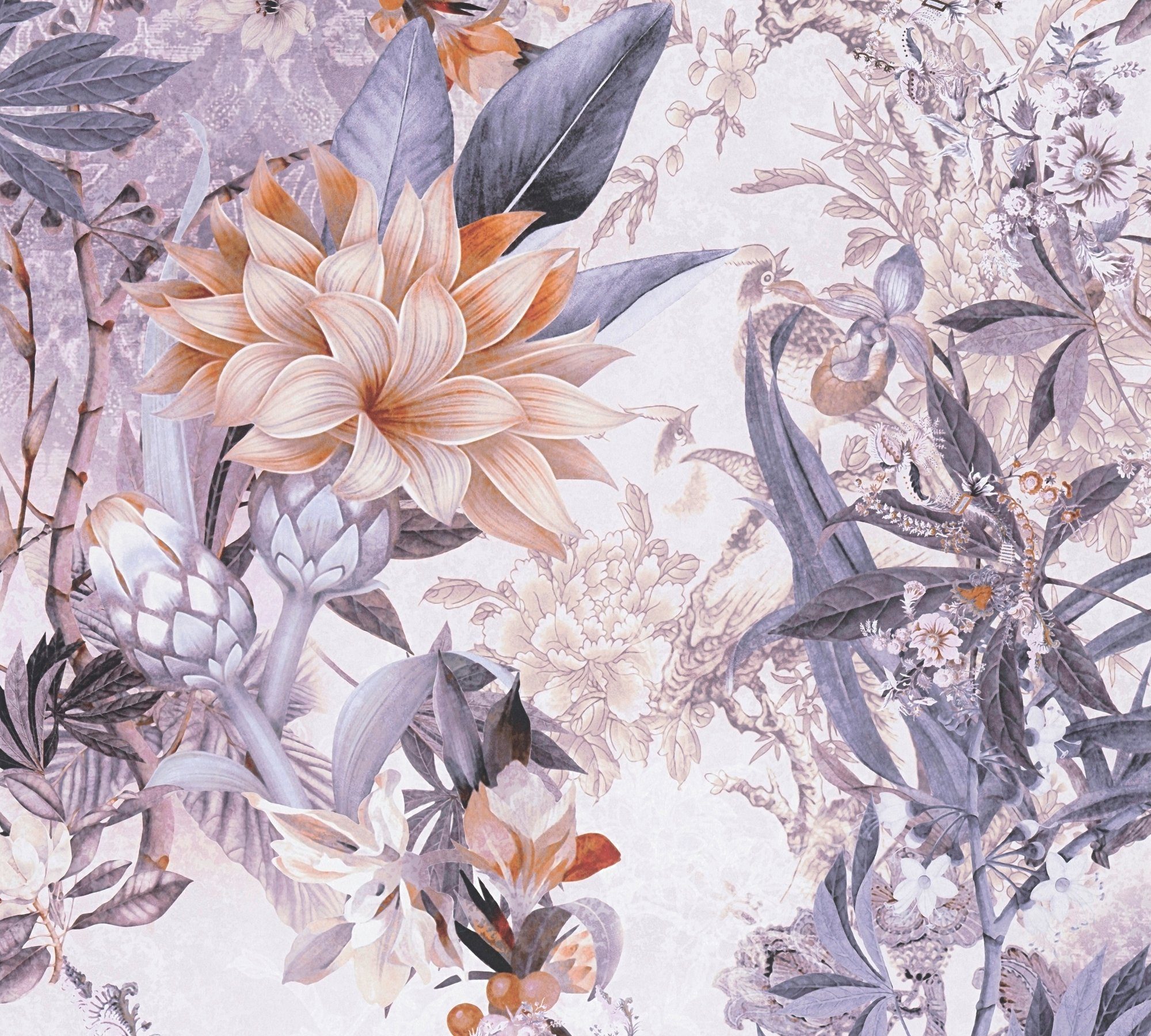 Vliestapete glatt, A.S. Flowery, floral, Création Blumenoptik Floral weiß Tapete Dream