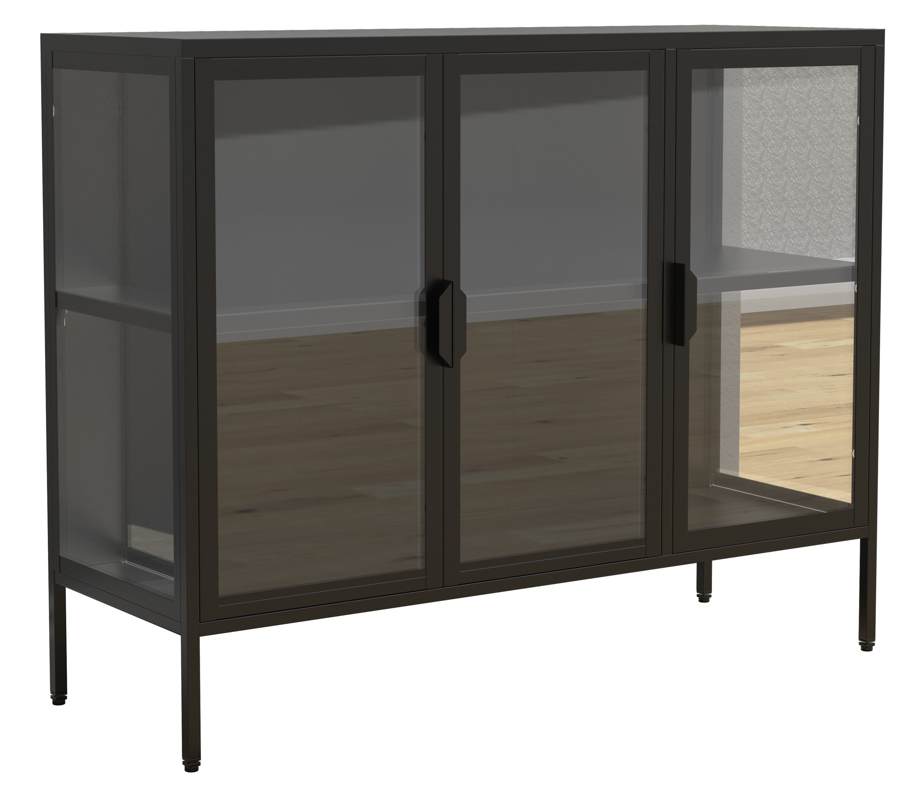 VCM Standvitrine Stahl Glas Vitrine Sideboard günstig online kaufen