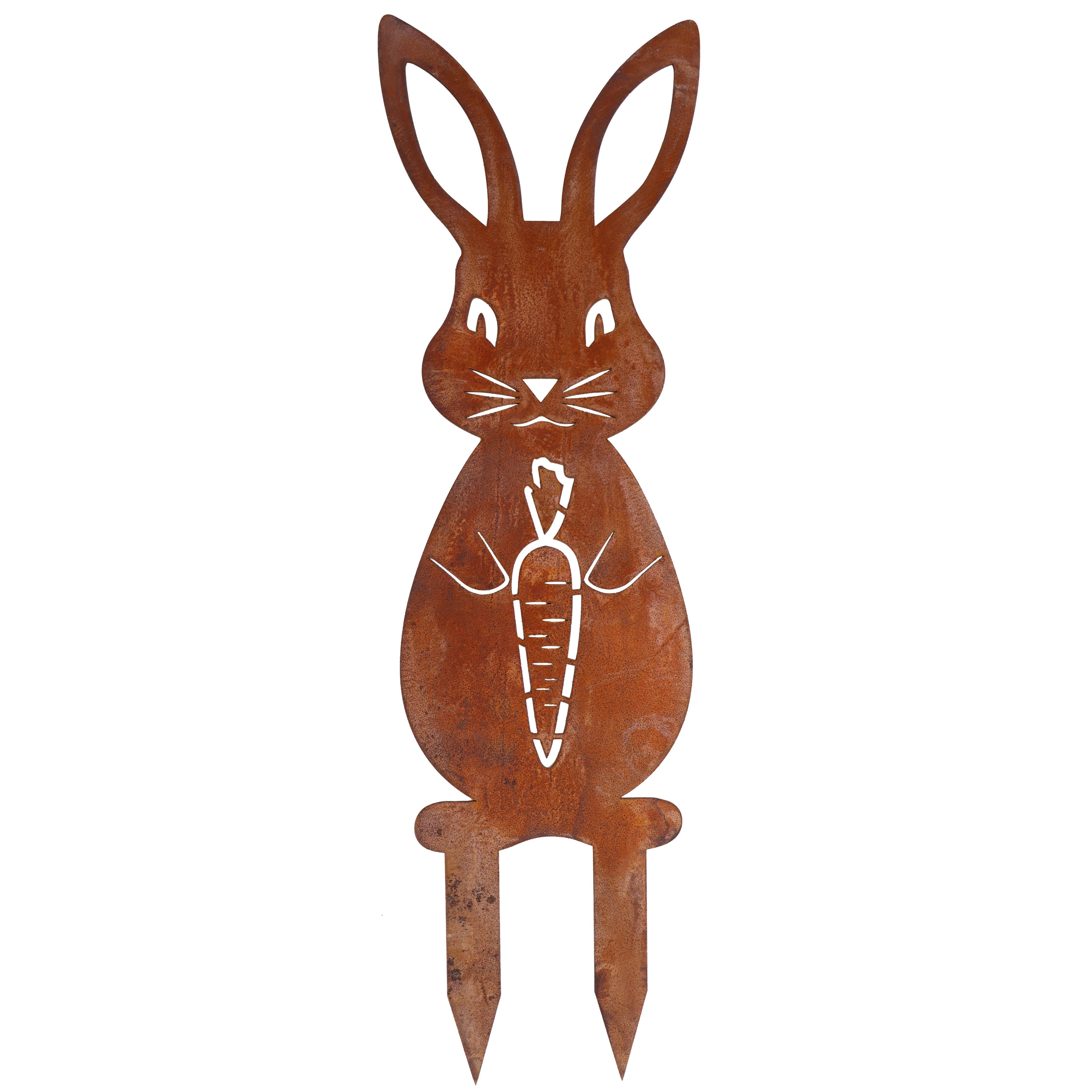 Osterfigur Ostern Deko Hase, Rost Metall Gartendeko Figur