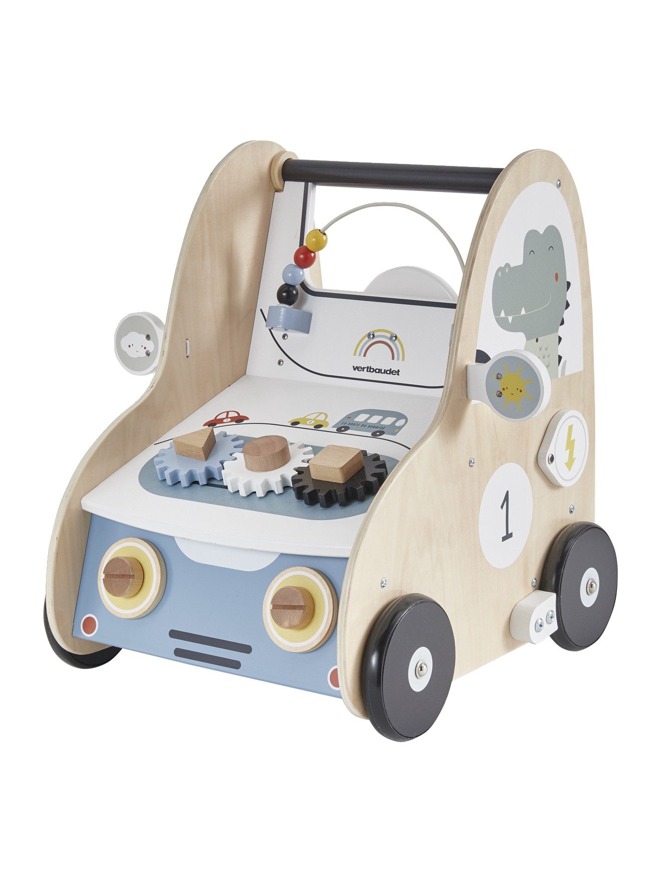 vertbaudet Lauflernwagen Baby Lauflernwagen mit Bremse, Holz FSC®