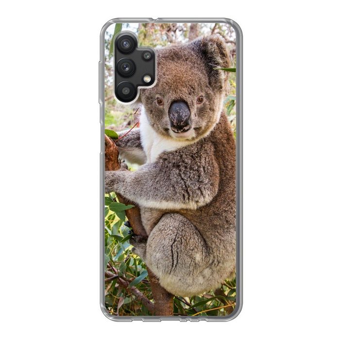 MuchoWow Handyhülle Koala - Blätter - Kinder - Jungen - Mädchen Handyhülle Samsung Galaxy A32 5G Smartphone-Bumper Print Handy