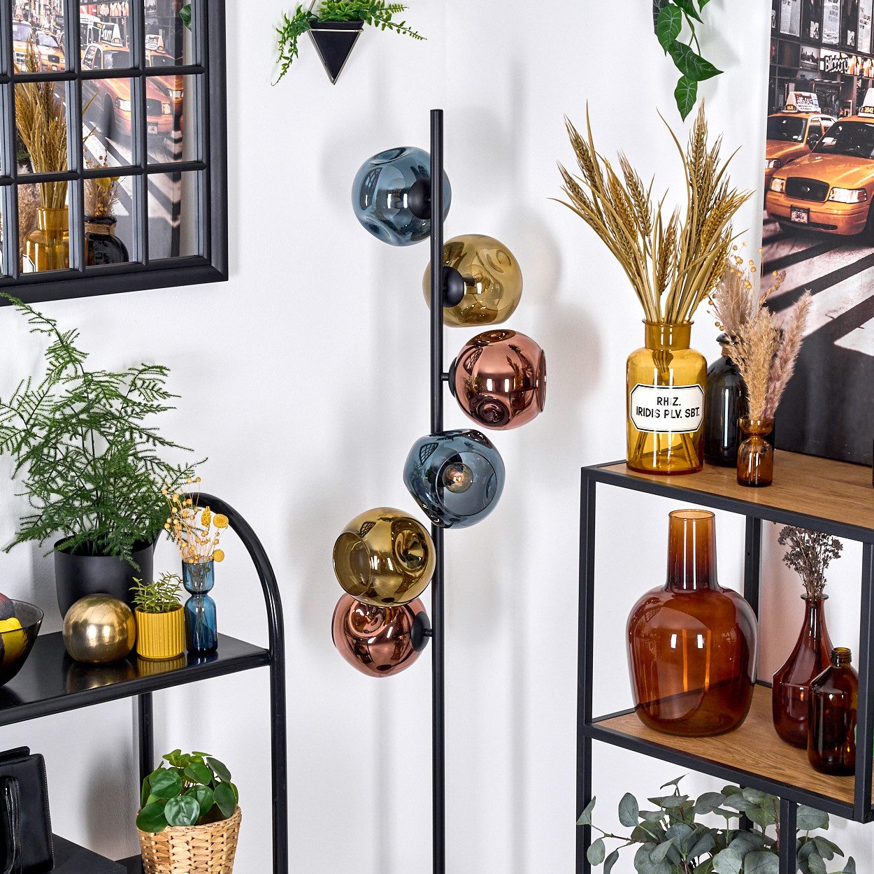 hofstein Stehlampe Stehlampe aus Metall/Glas in günstig online kaufen